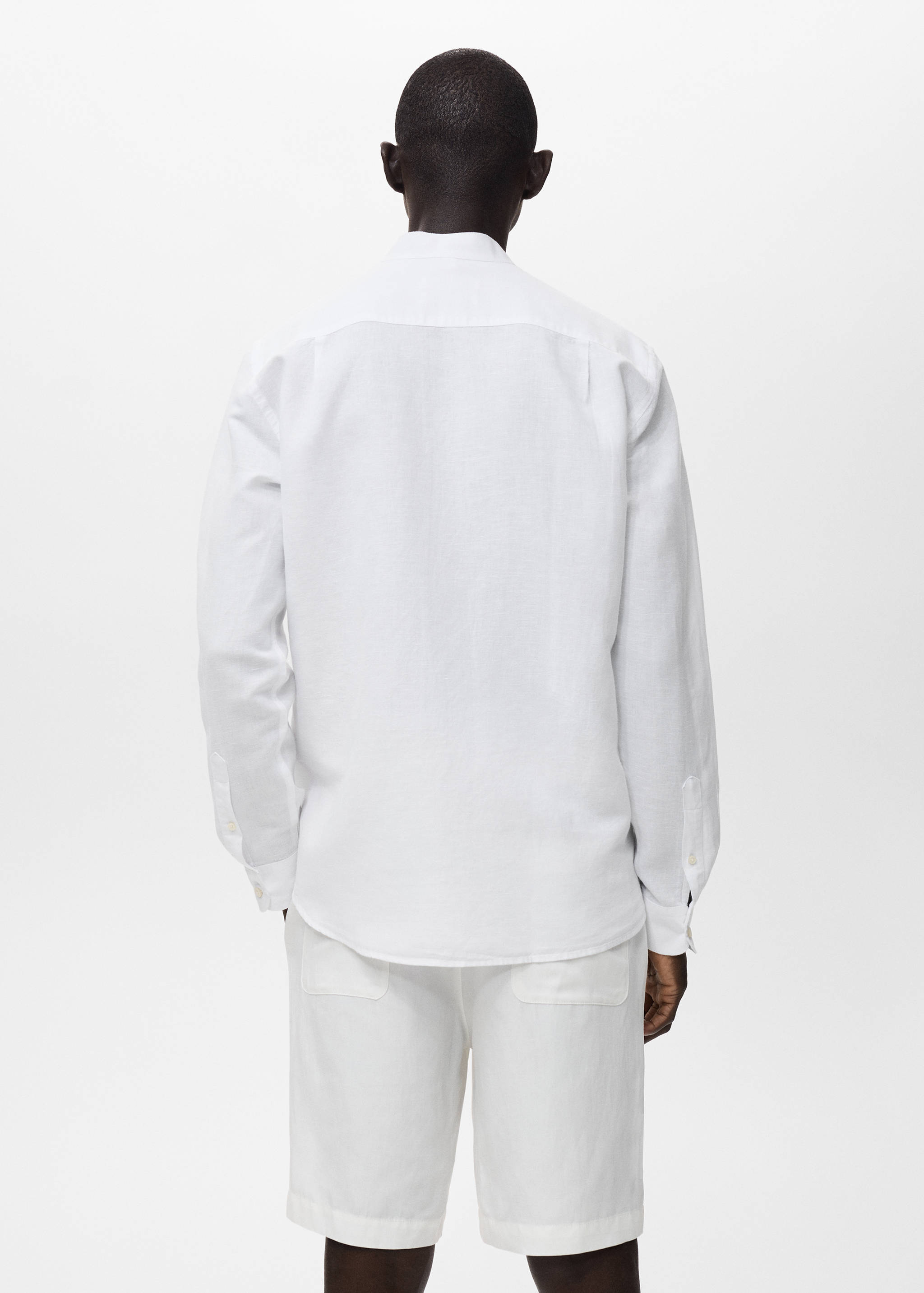 Mao collar linen shirt - Reverse of the article
