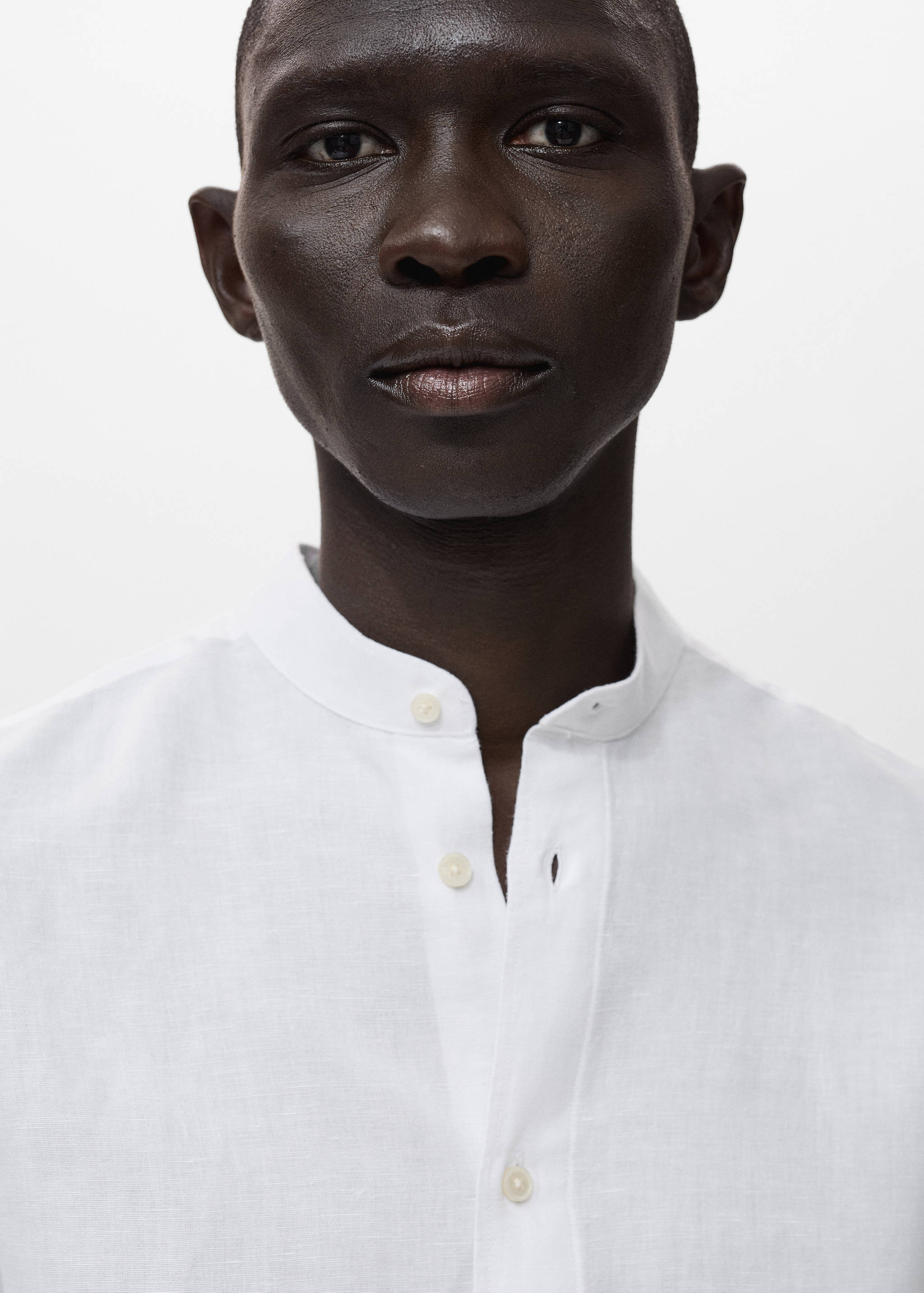 Mao collar linen shirt - Details of the article 1
