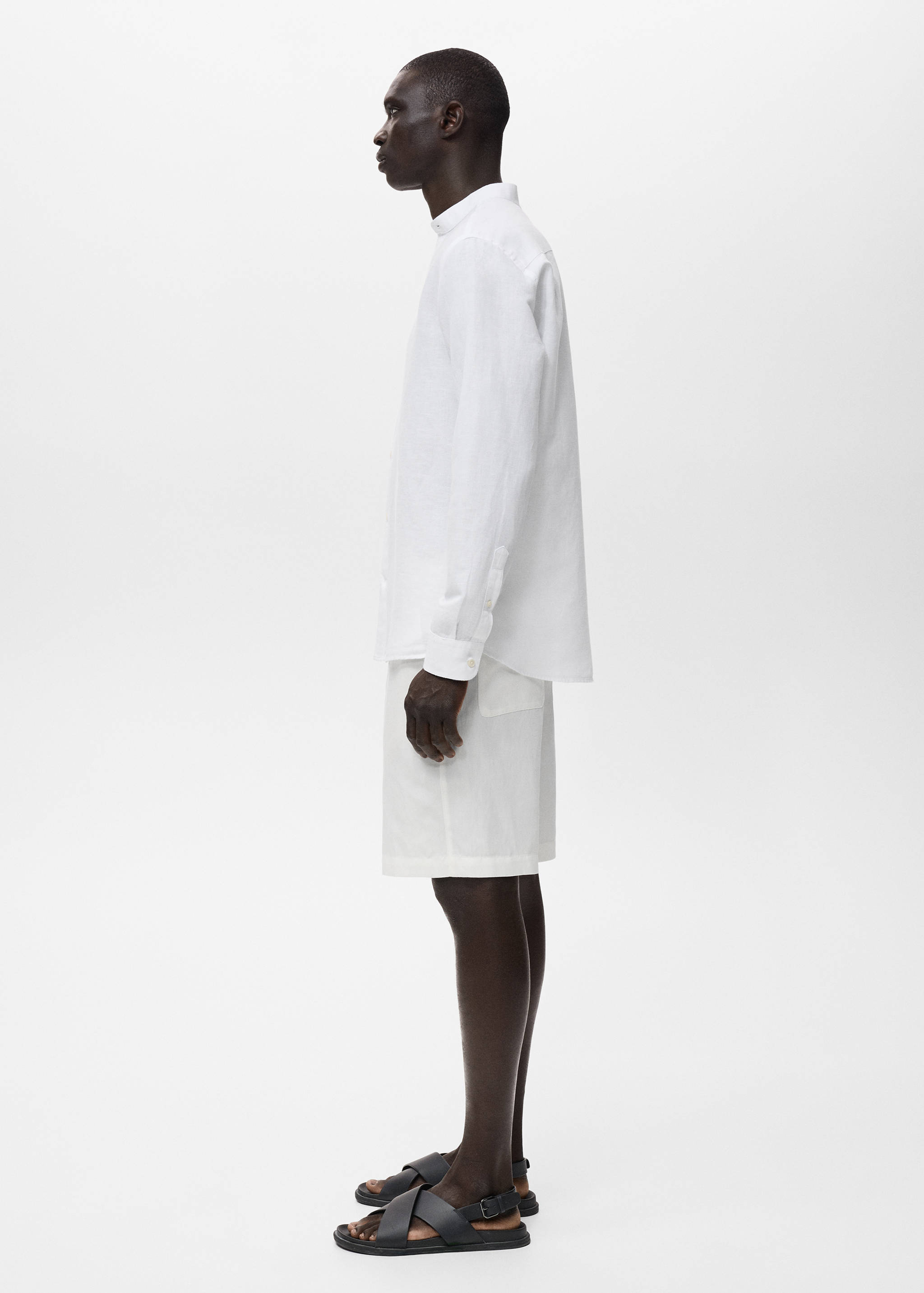 Mao collar linen shirt - Details of the article 2