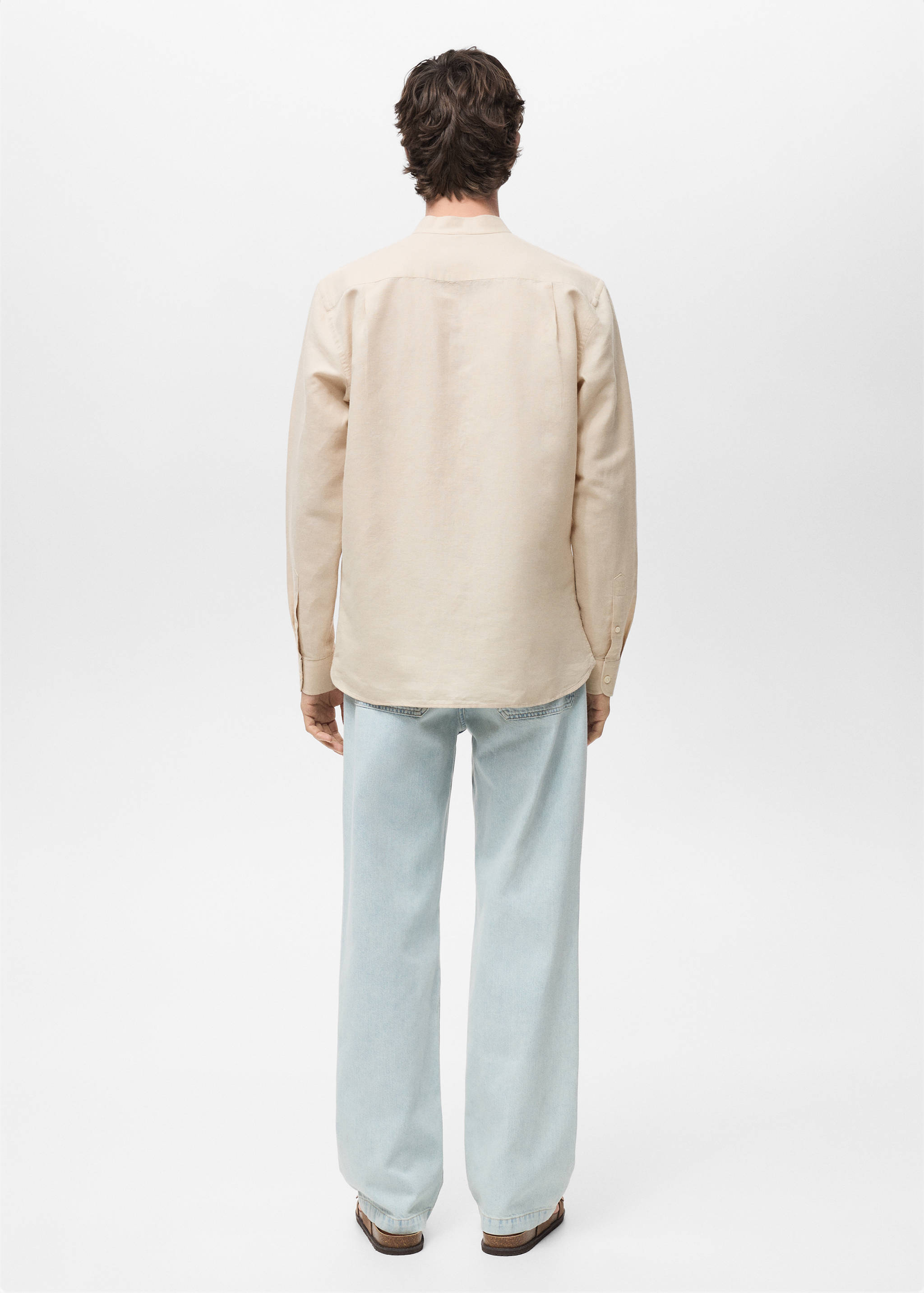 Mao collar linen shirt - Reverse of the article