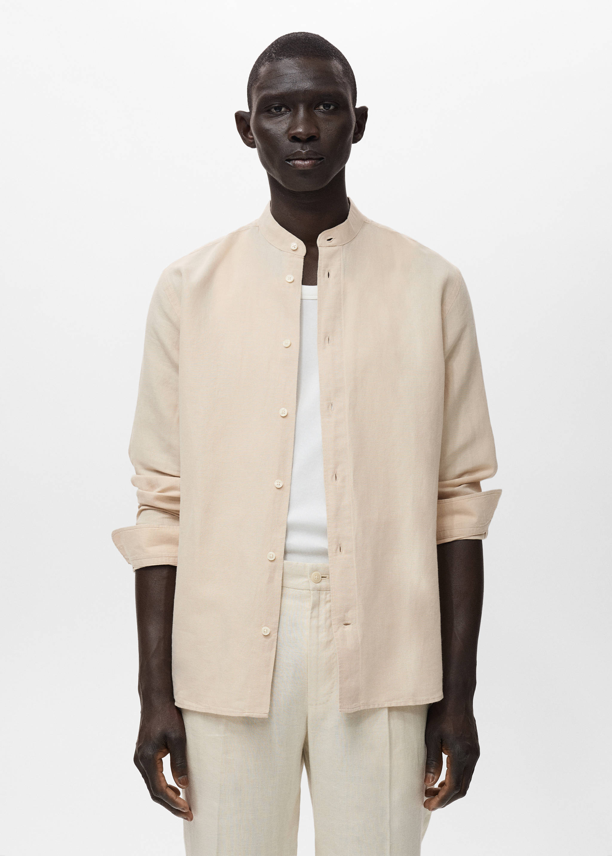 Mao collar linen shirt - Medium plane