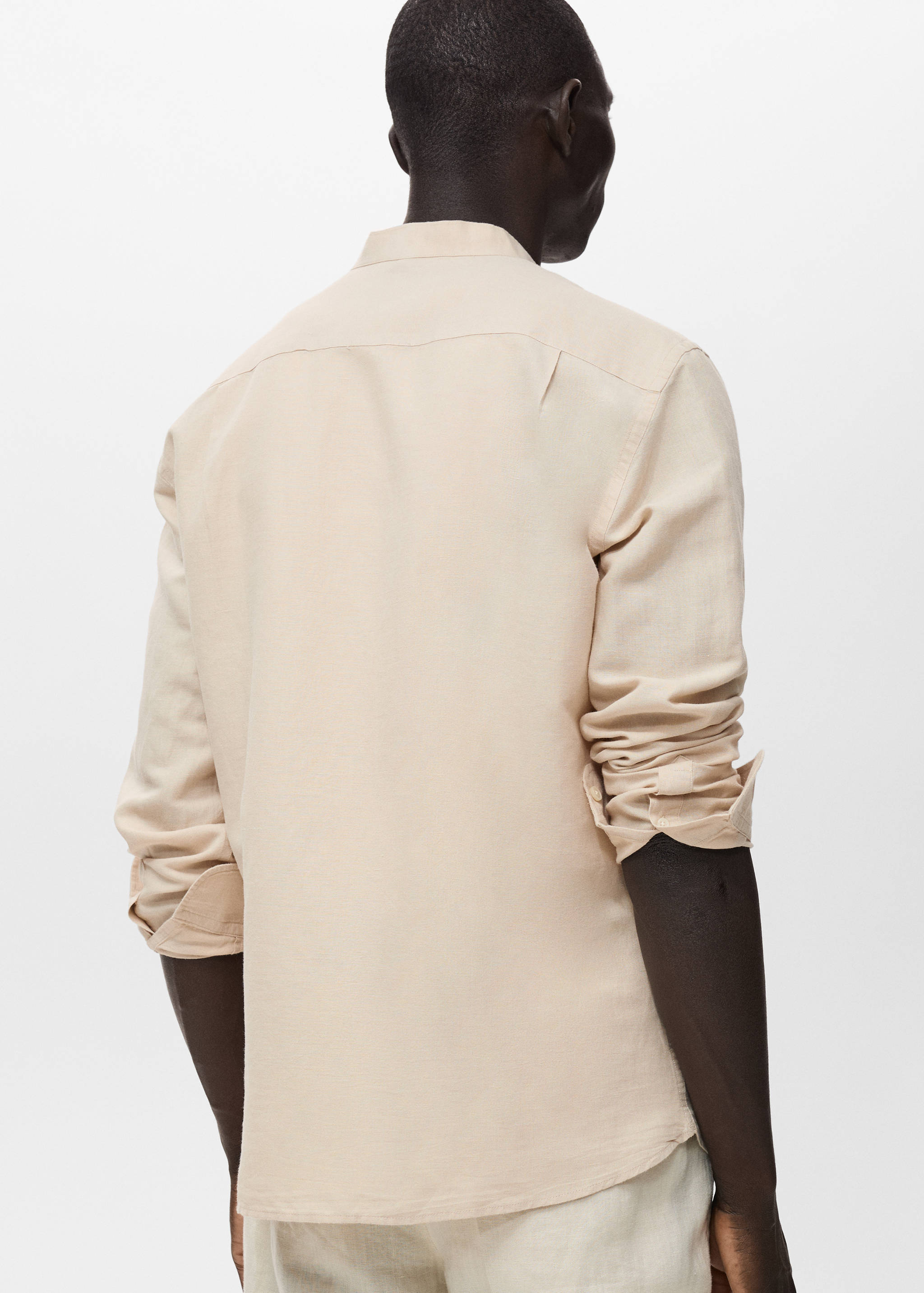 Mao collar linen shirt - Reverse of the article
