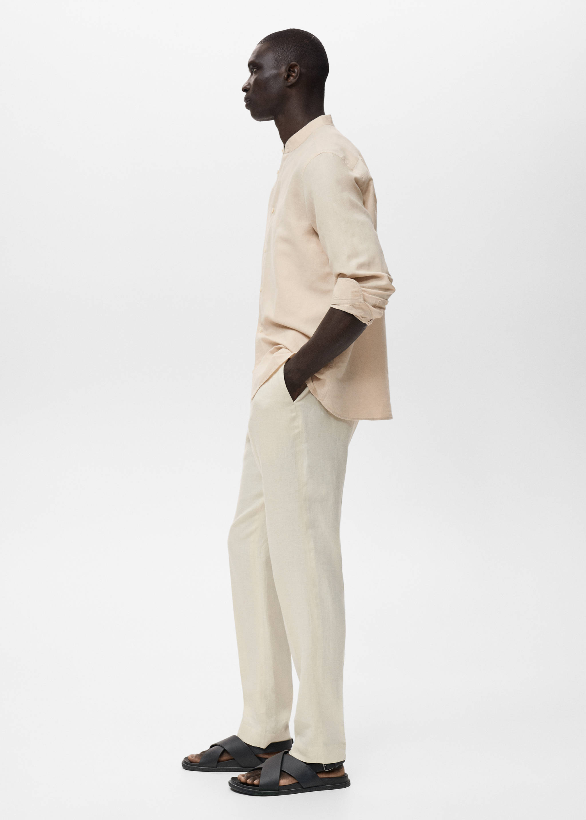 Mao collar linen shirt - Details of the article 2