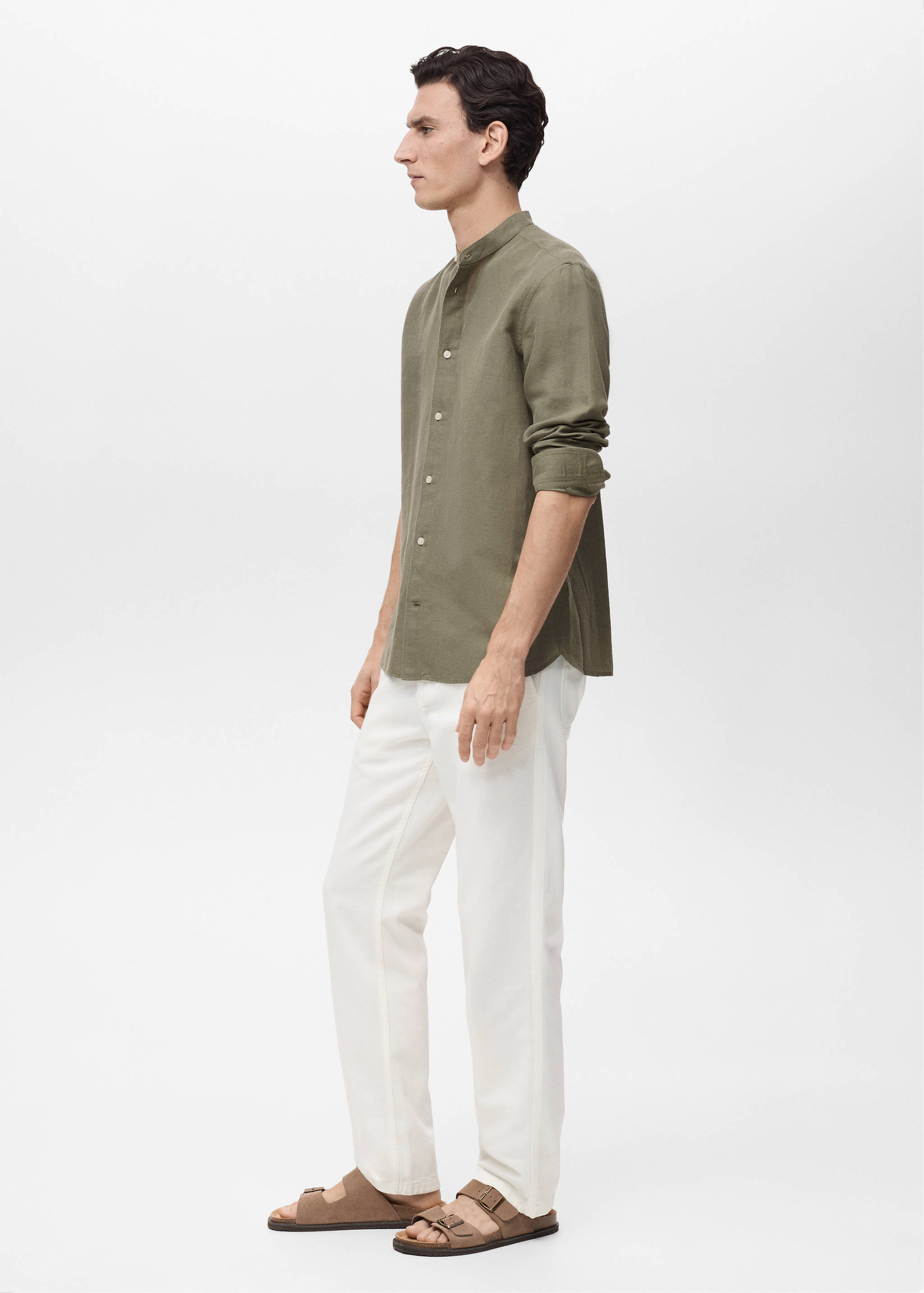 Mao collar linen shirt - Details of the article 2