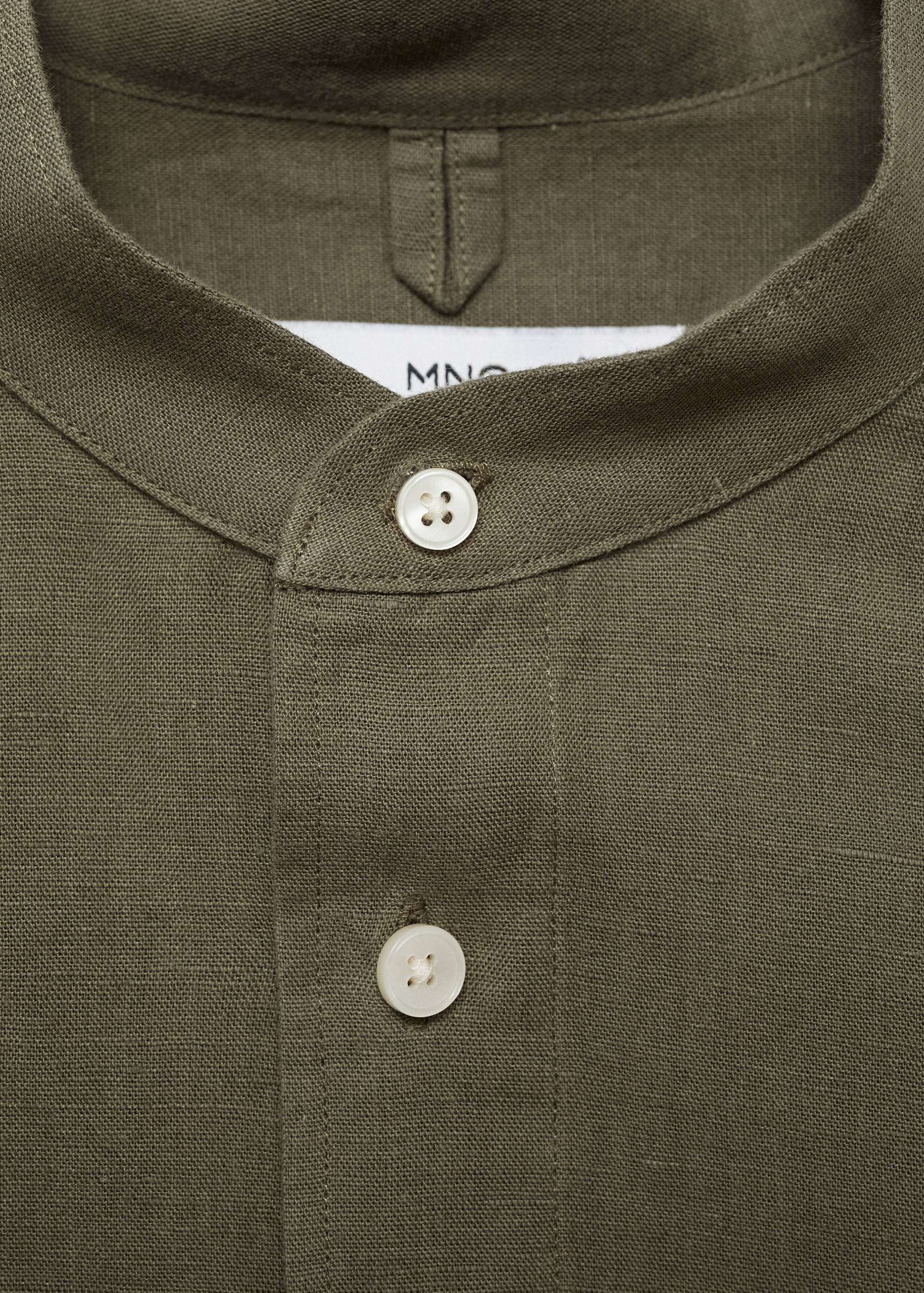 Mao collar linen shirt - Details of the article 8