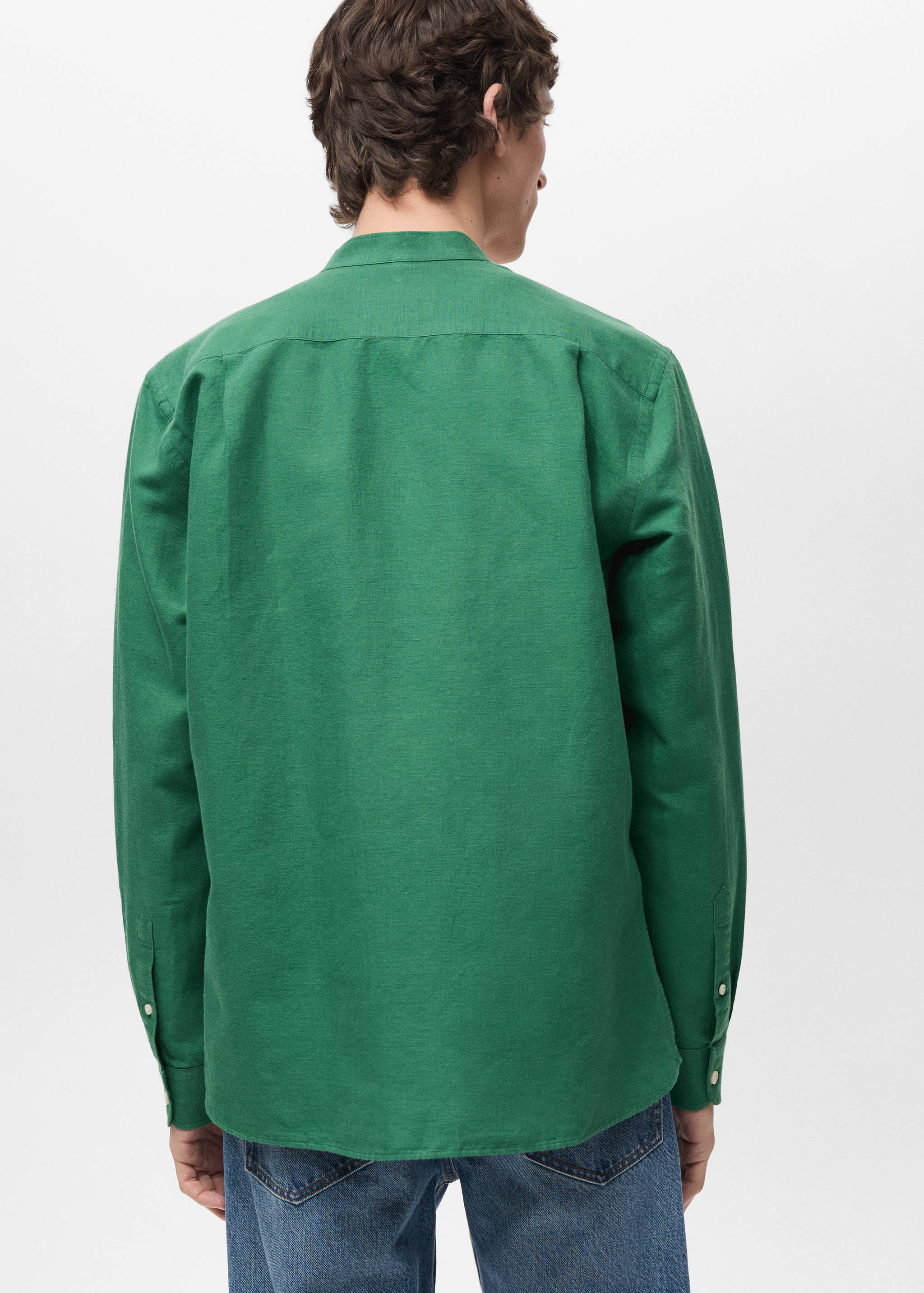 Mao collar linen shirt - Reverse of the article