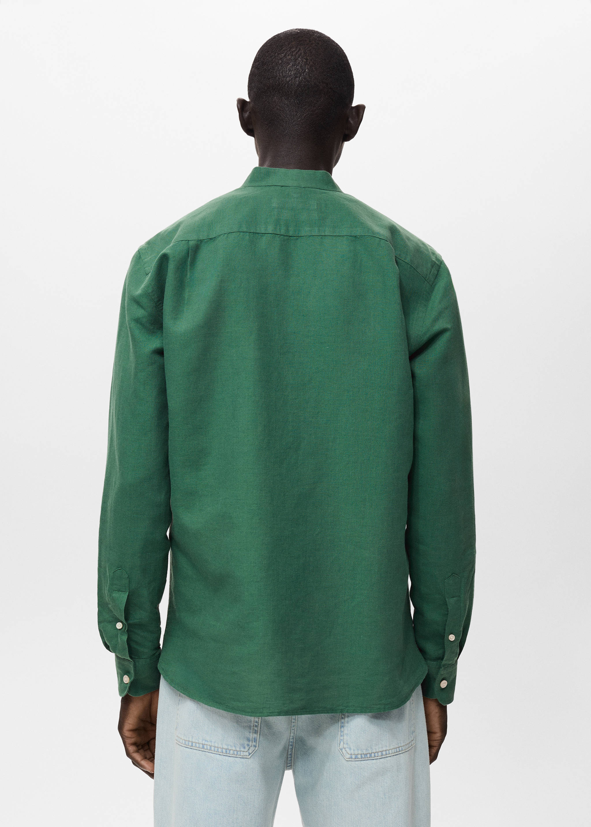Mao collar linen shirt - Reverse of the article