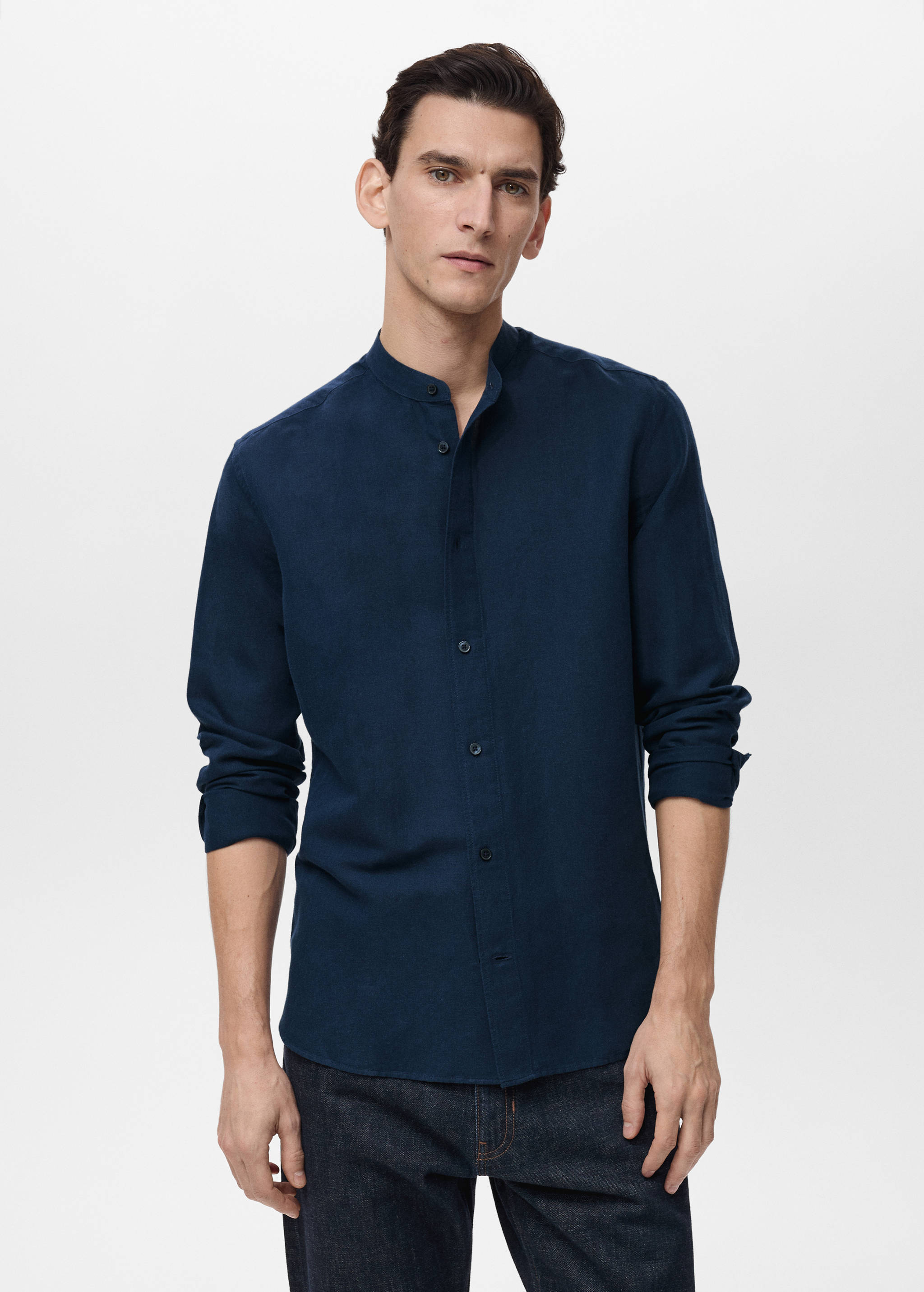 Mao collar linen shirt - Medium plane