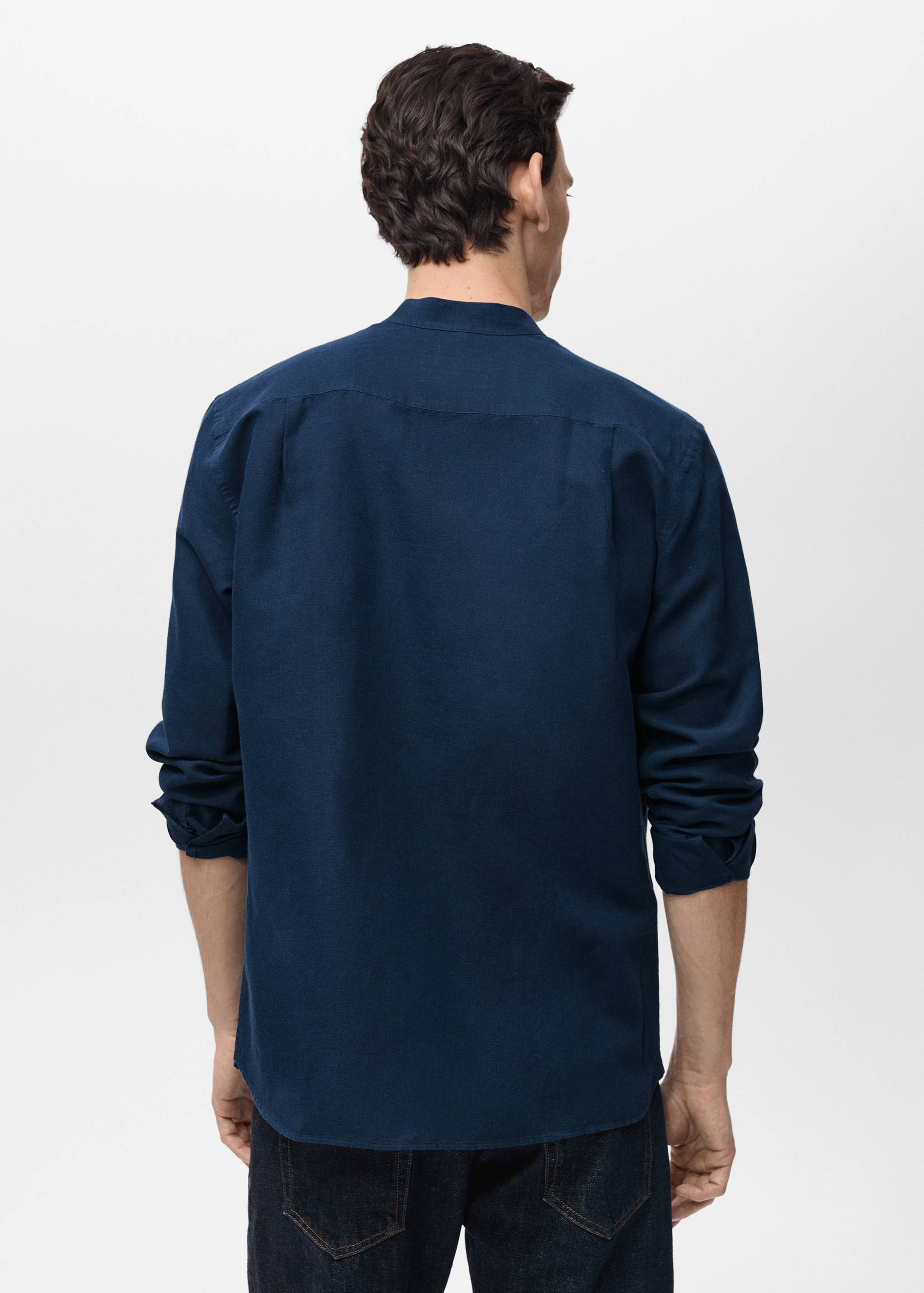 Mao collar linen shirt - Reverse of the article
