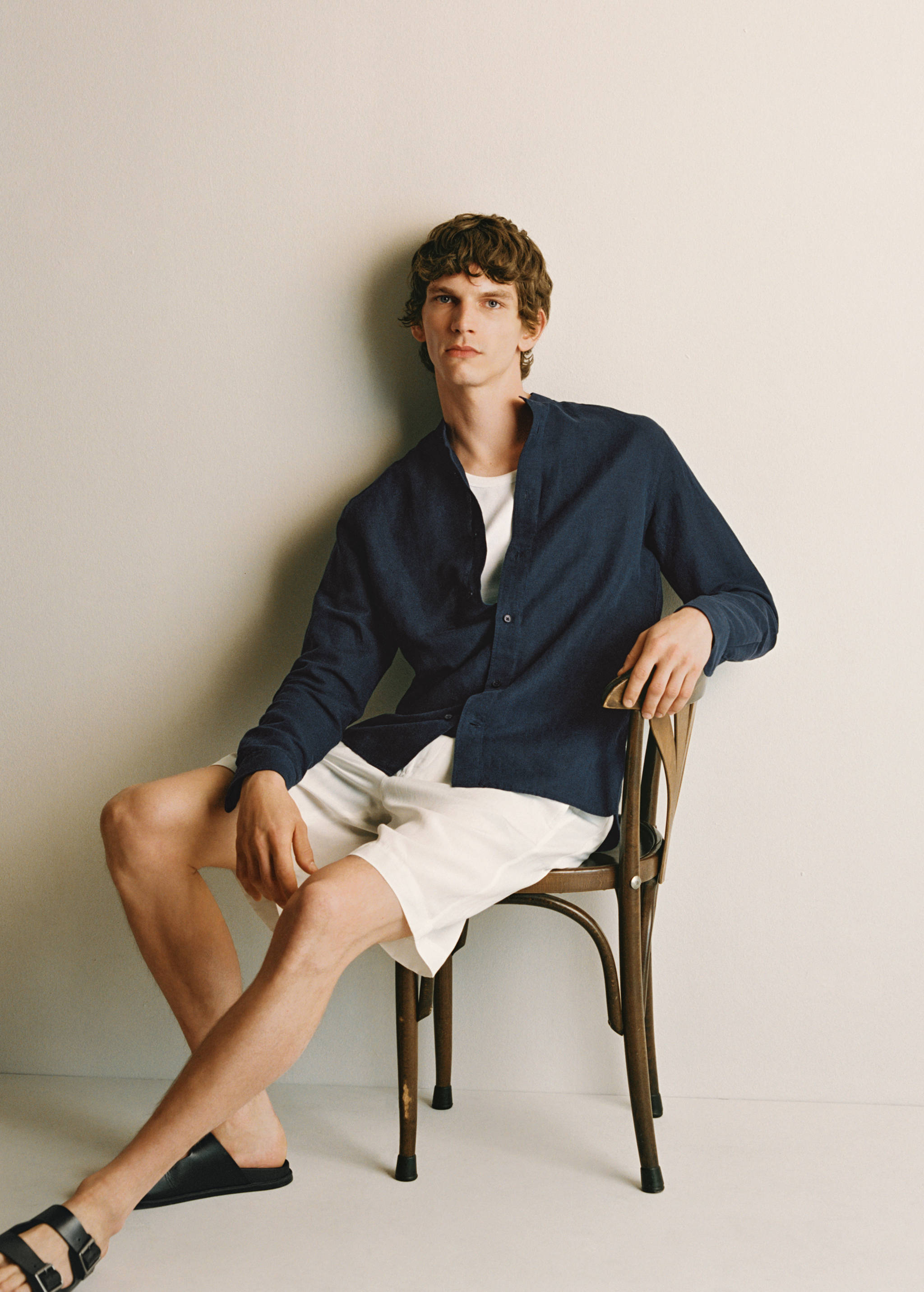 Mao collar linen shirt - Details of the article 9