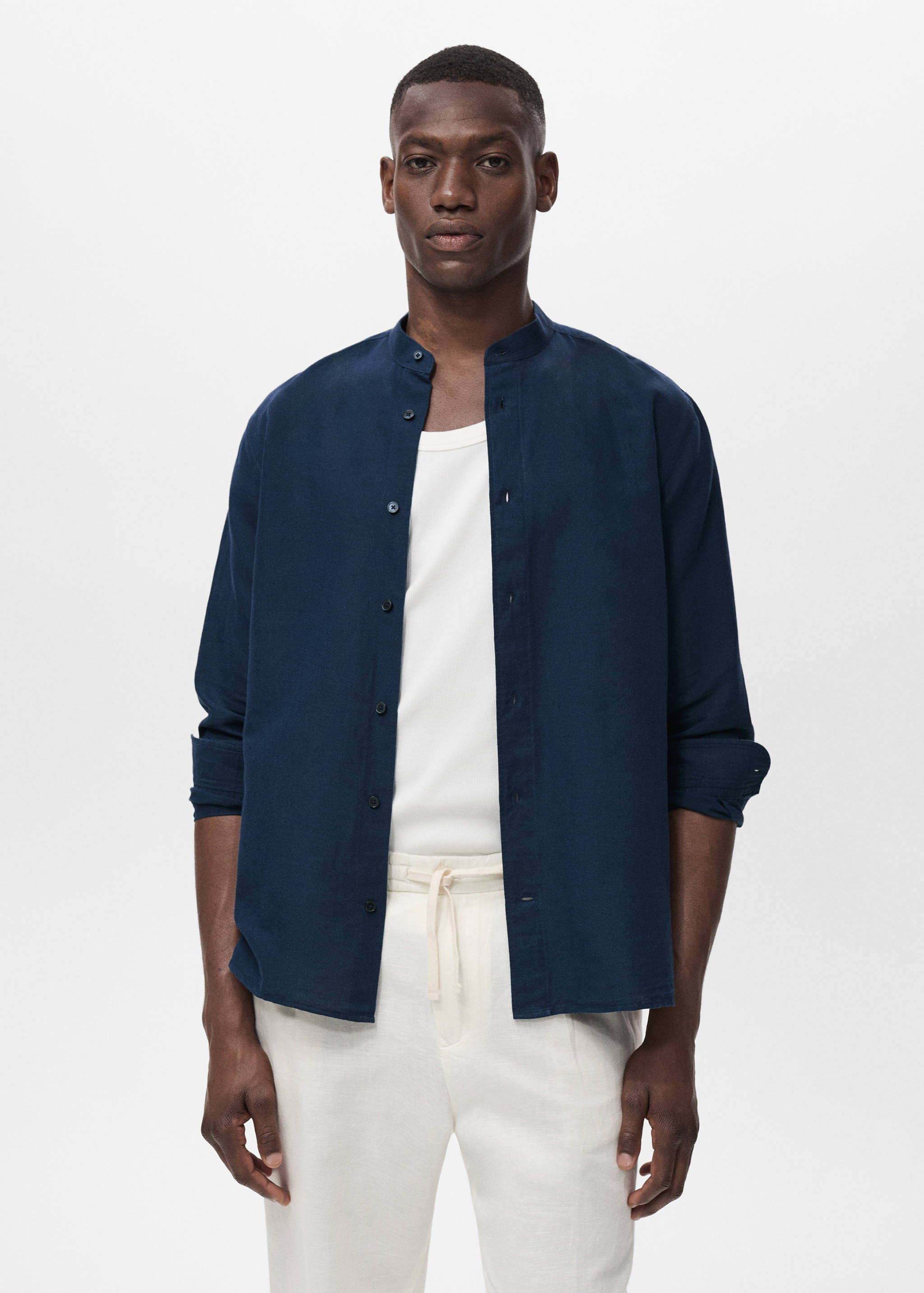 Mao collar linen shirt - Medium plane