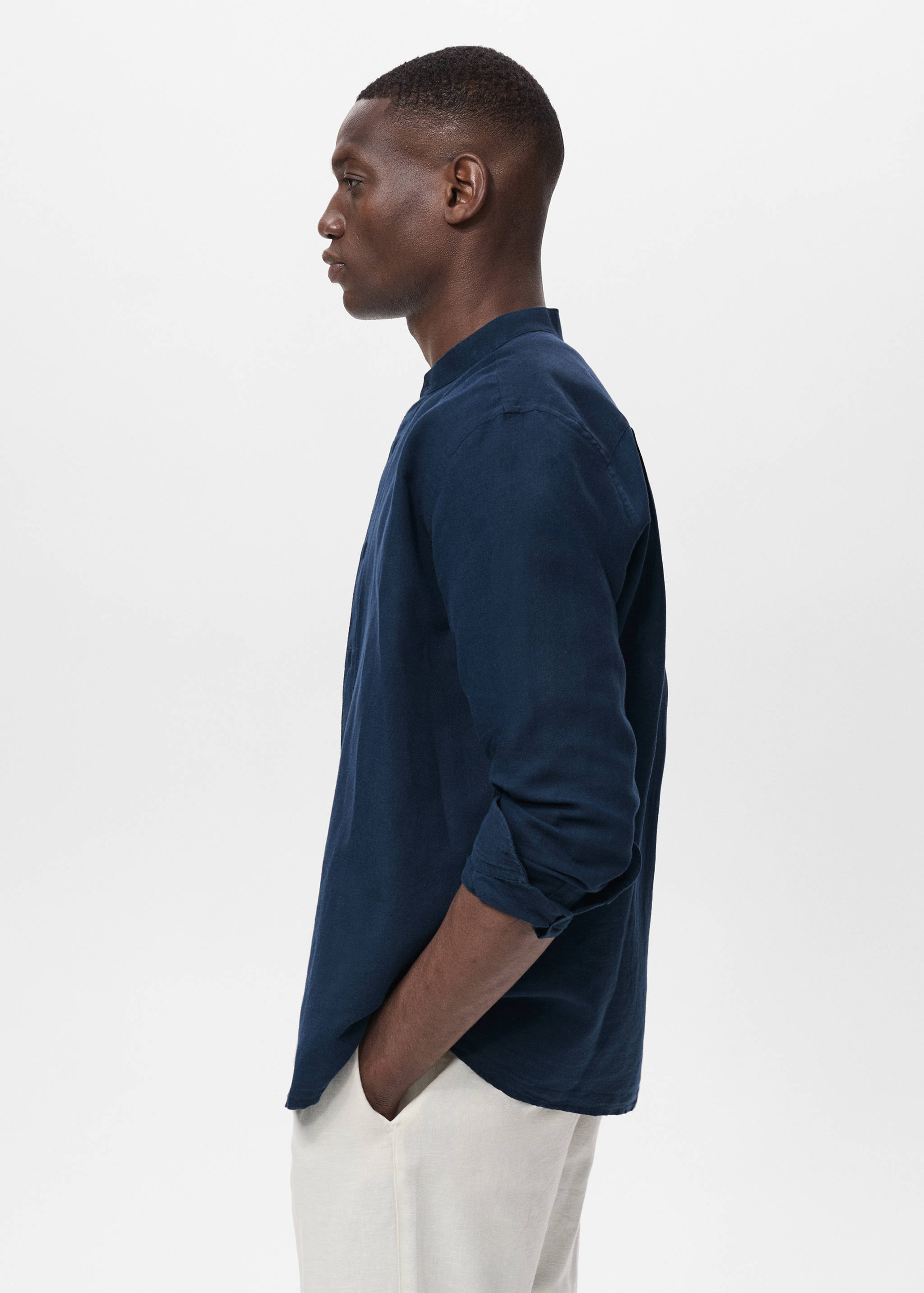 Mao collar linen shirt - Details of the article 2