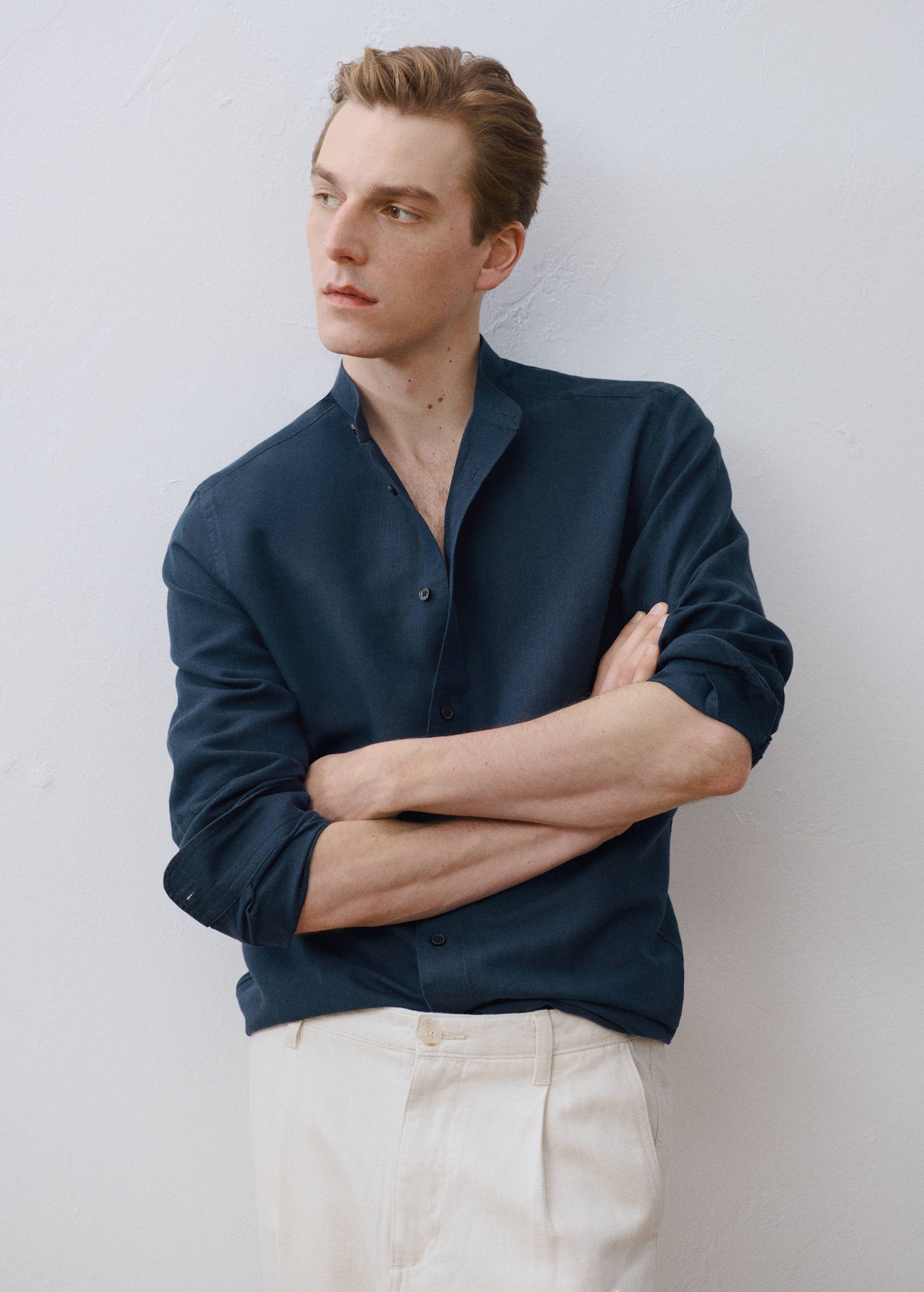 Mao collar linen shirt - Details of the article 5