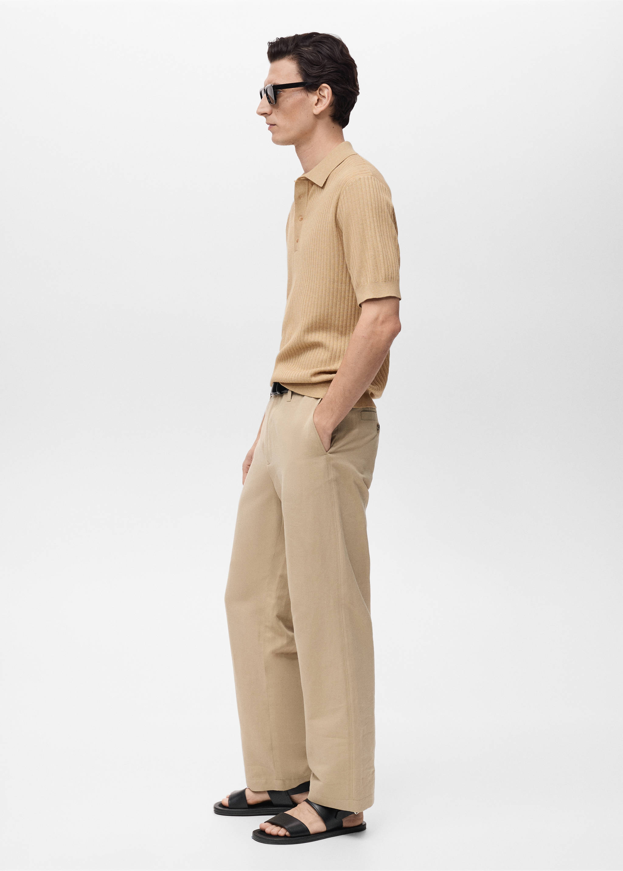 Rib-knit cotton-blend polo shirt - Details of the article 2