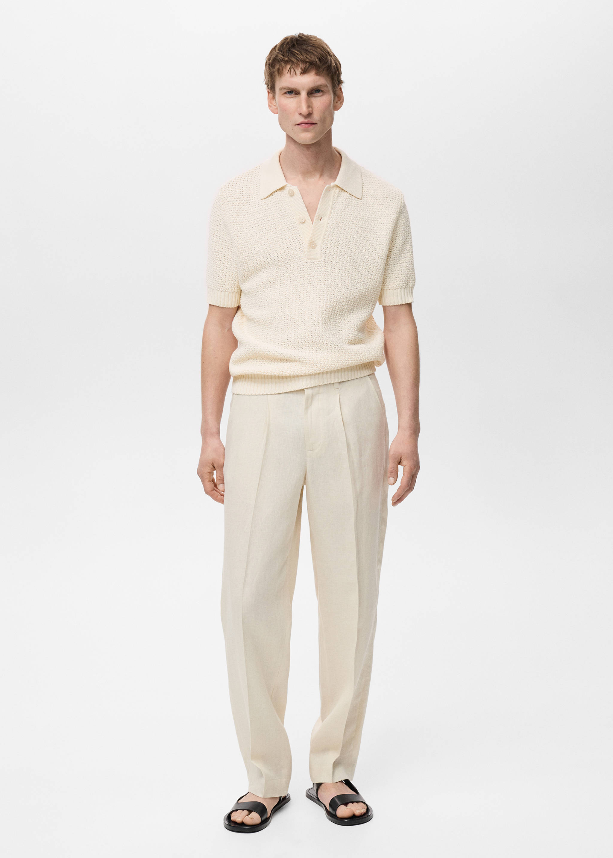 Polo maille coton ajouré - Plan général