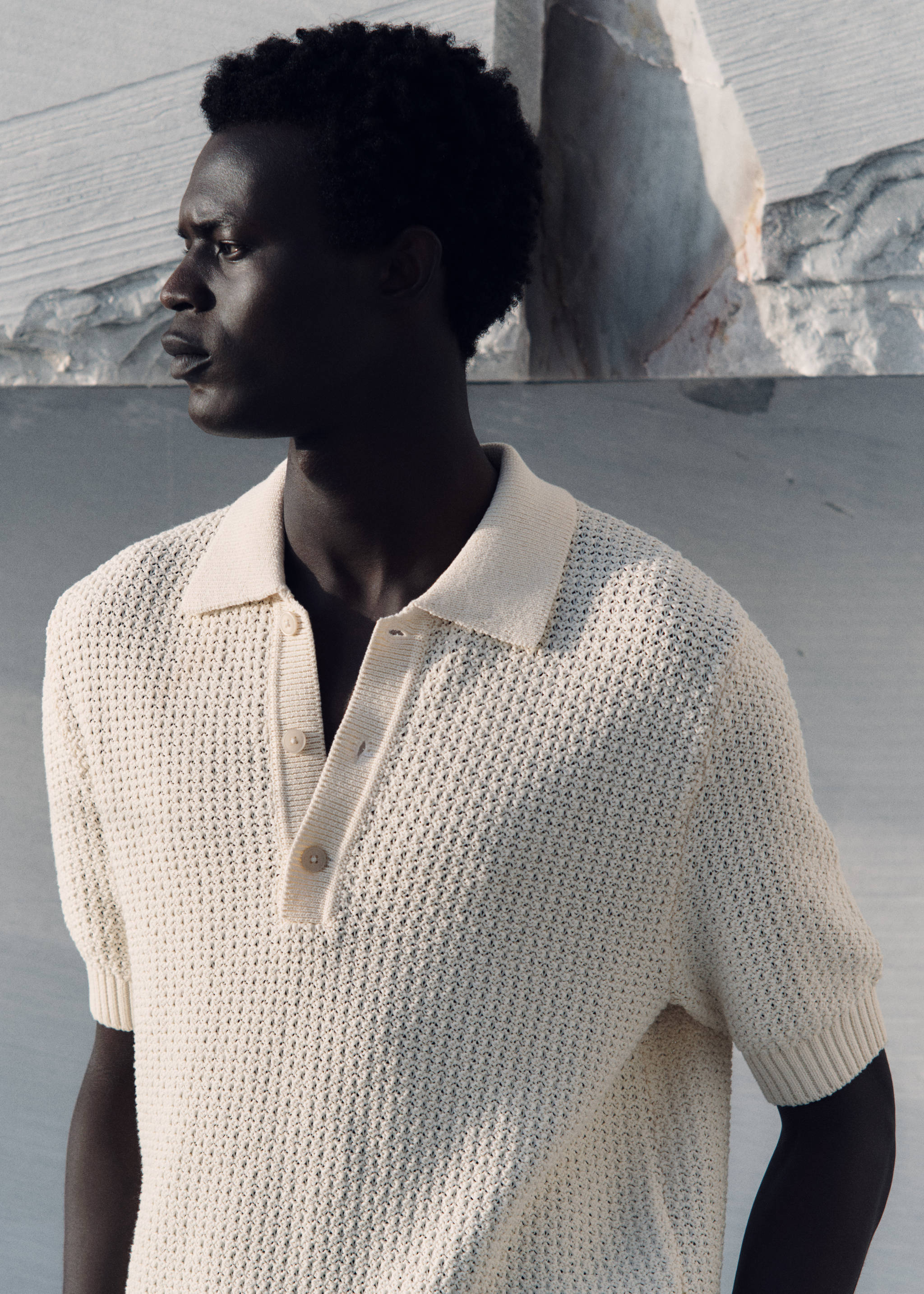 Polo maille coton ajouré - Détail de l'article 4