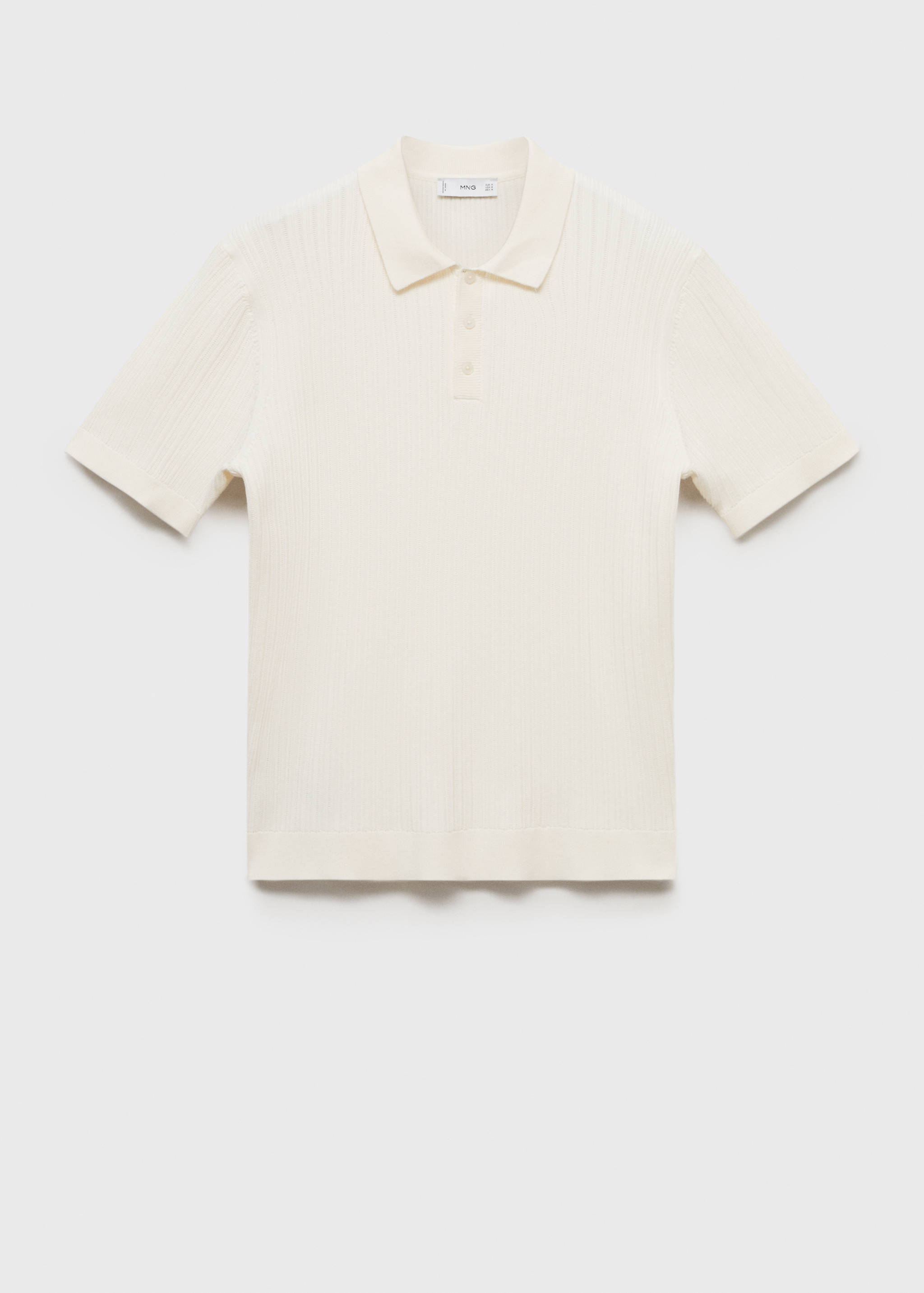 Fine-knit ribbed cotton polo shirt - Article without model