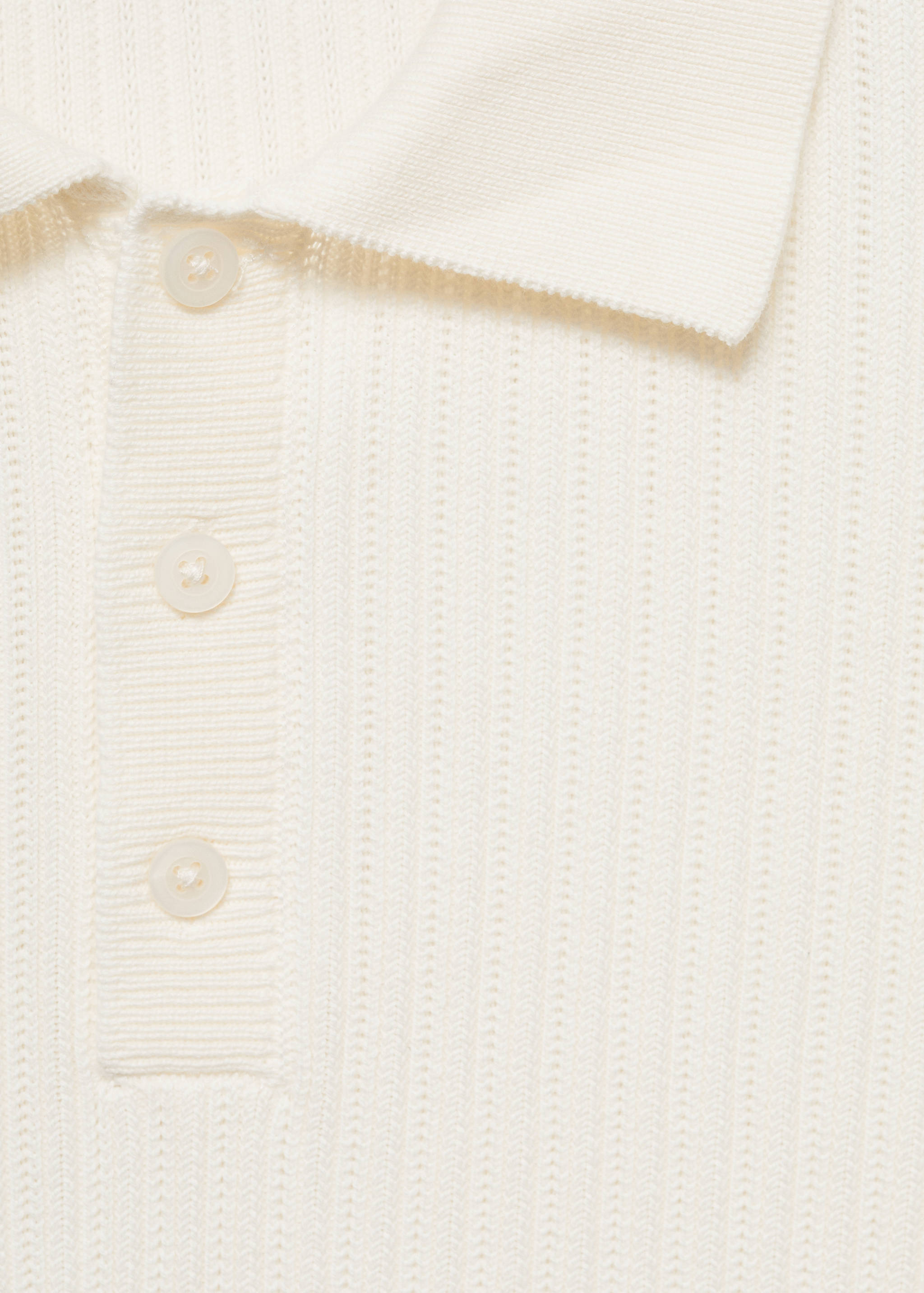 Fine-knit ribbed cotton polo shirt - Details of the article 8