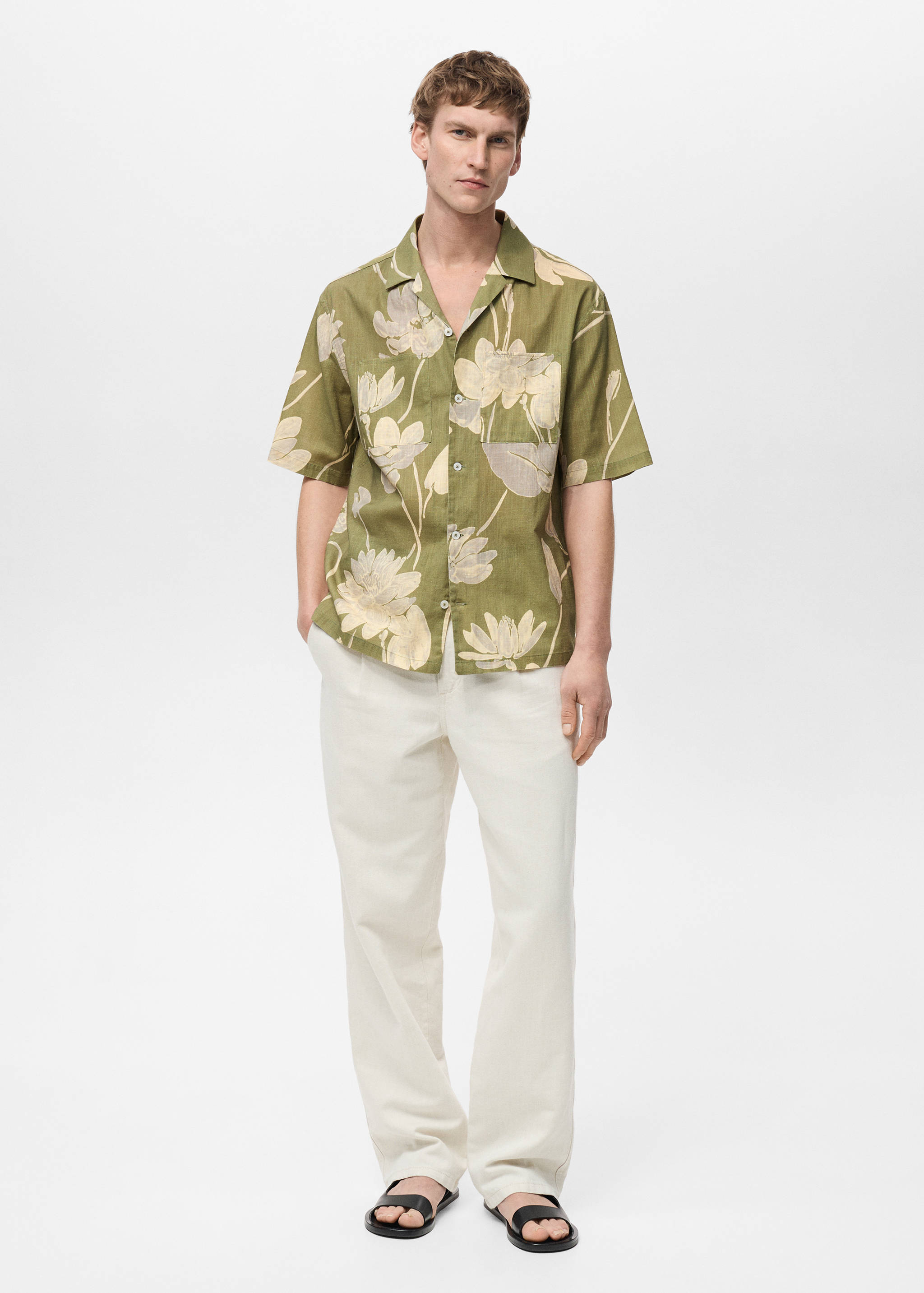 Chemise en coton imprimé fleuri - Plan général