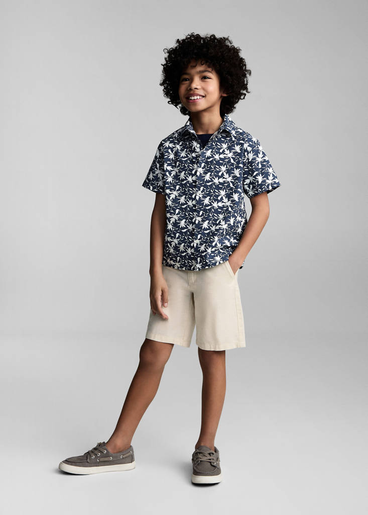 Tropical print shirt — Dark Navy