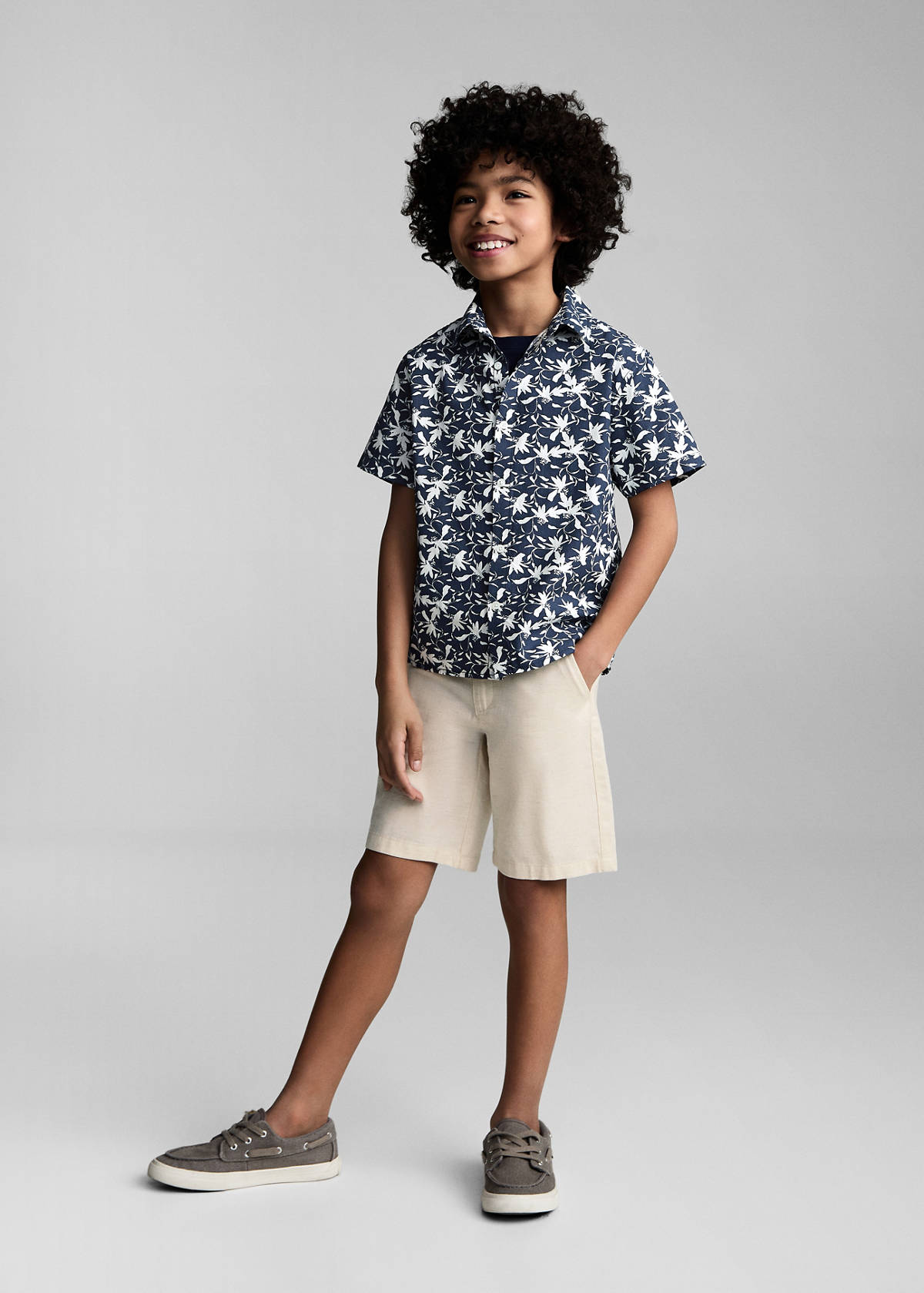 Tropical print shirt — Dark Navy