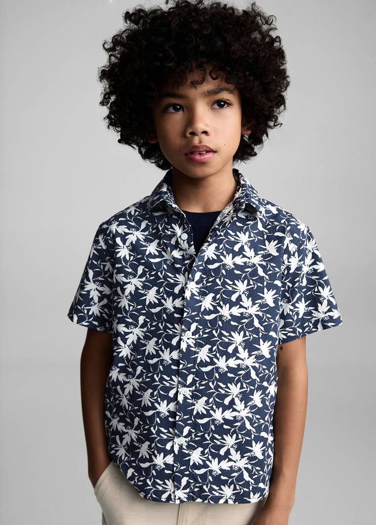 Tropical print shirt — Dark Navy