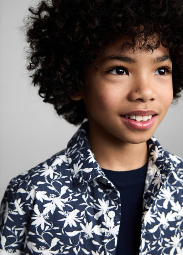 Tropical print shirt — Dark Navy