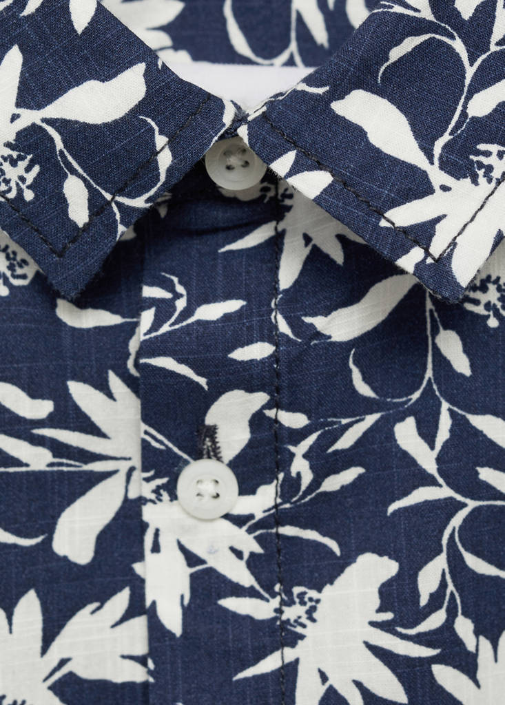 Tropical print shirt — Dark Navy