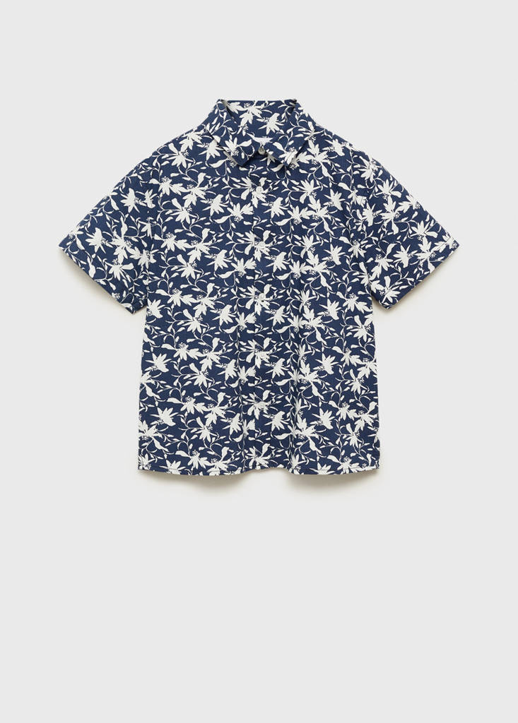 Tropical print shirt — Dark Navy