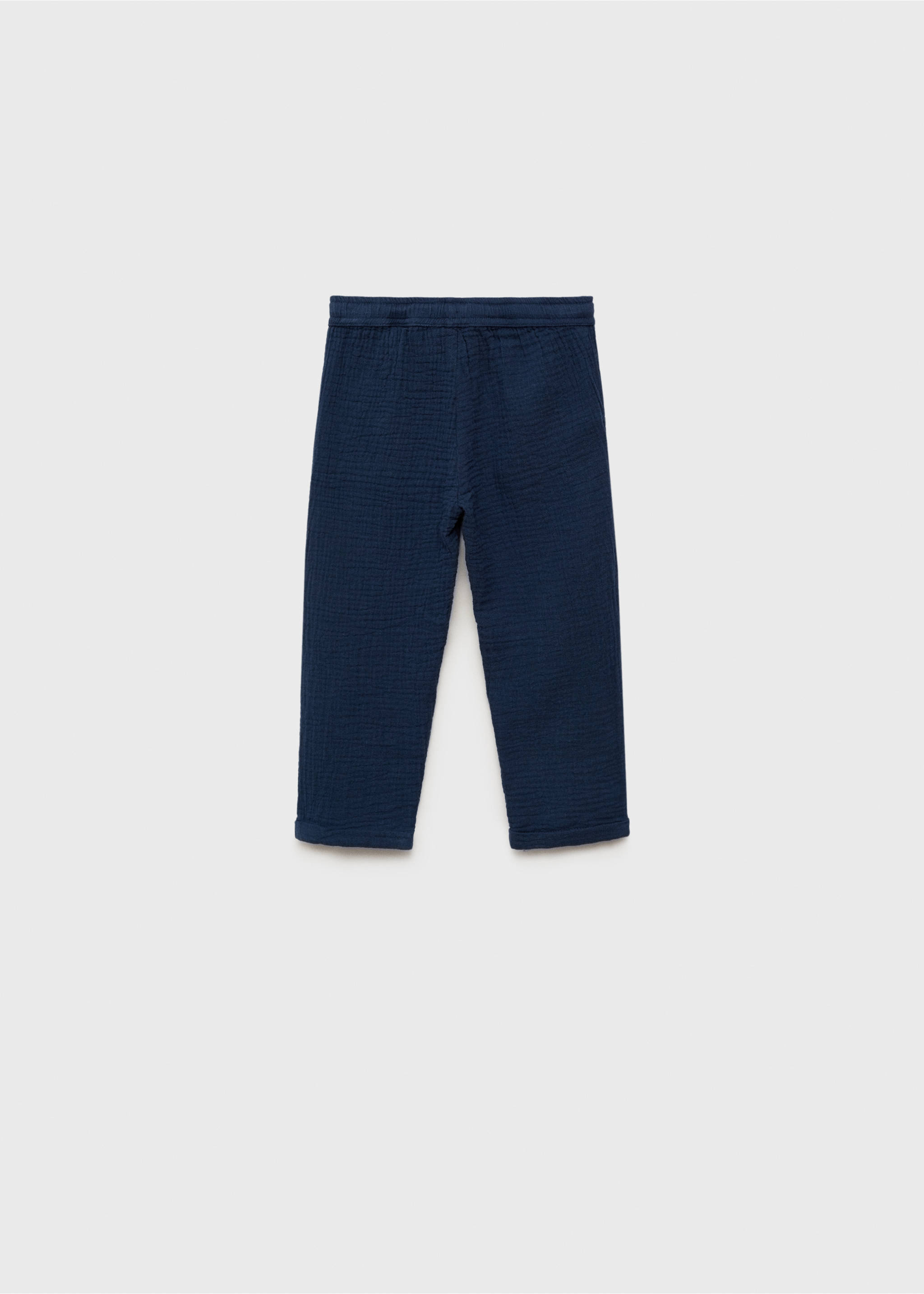 Straight-fit cotton pants - Reverse of the article, Dark Navy. Ref: 87035942-00.