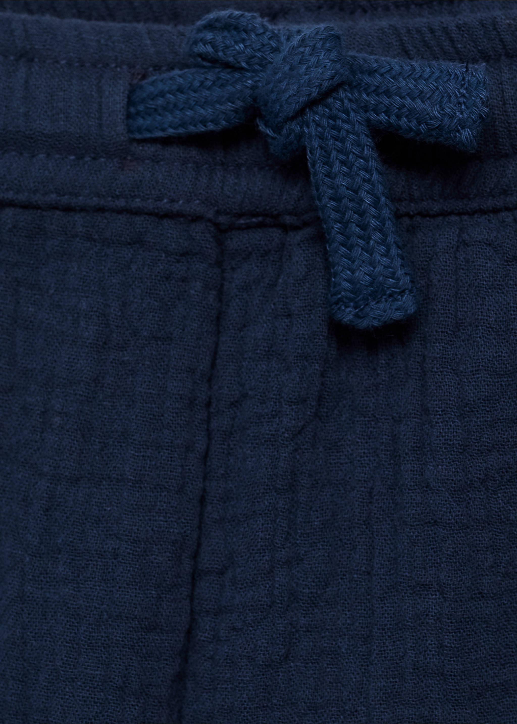 Straight-fit cotton pants - Details of the article 8, Dark Navy. Ref: 87035942-00.