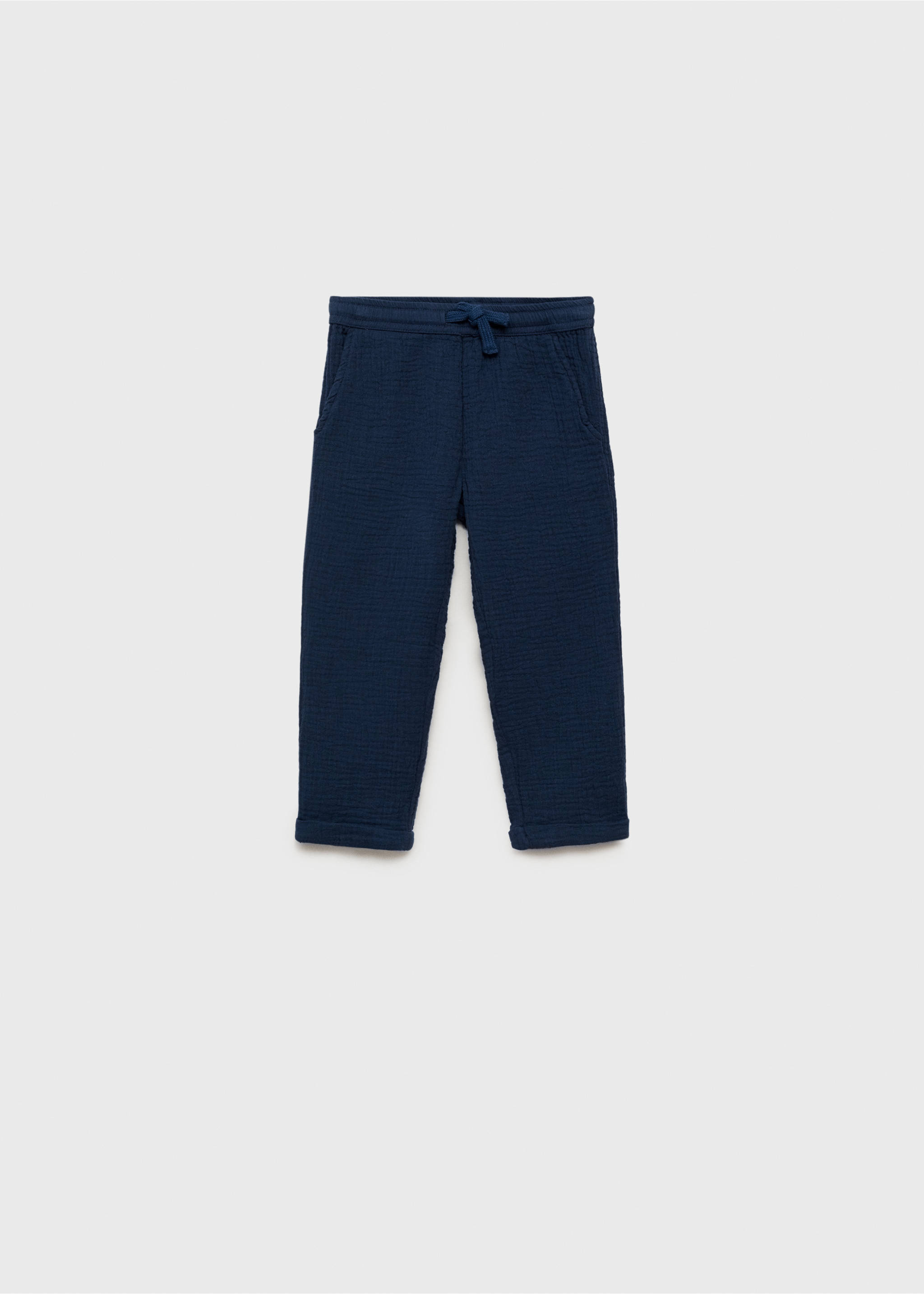 Straight-fit cotton pants - Article without model, Dark Navy. Ref: 87035942-00.
