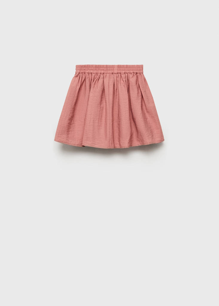 Linen skirt with elastic waist — Pink