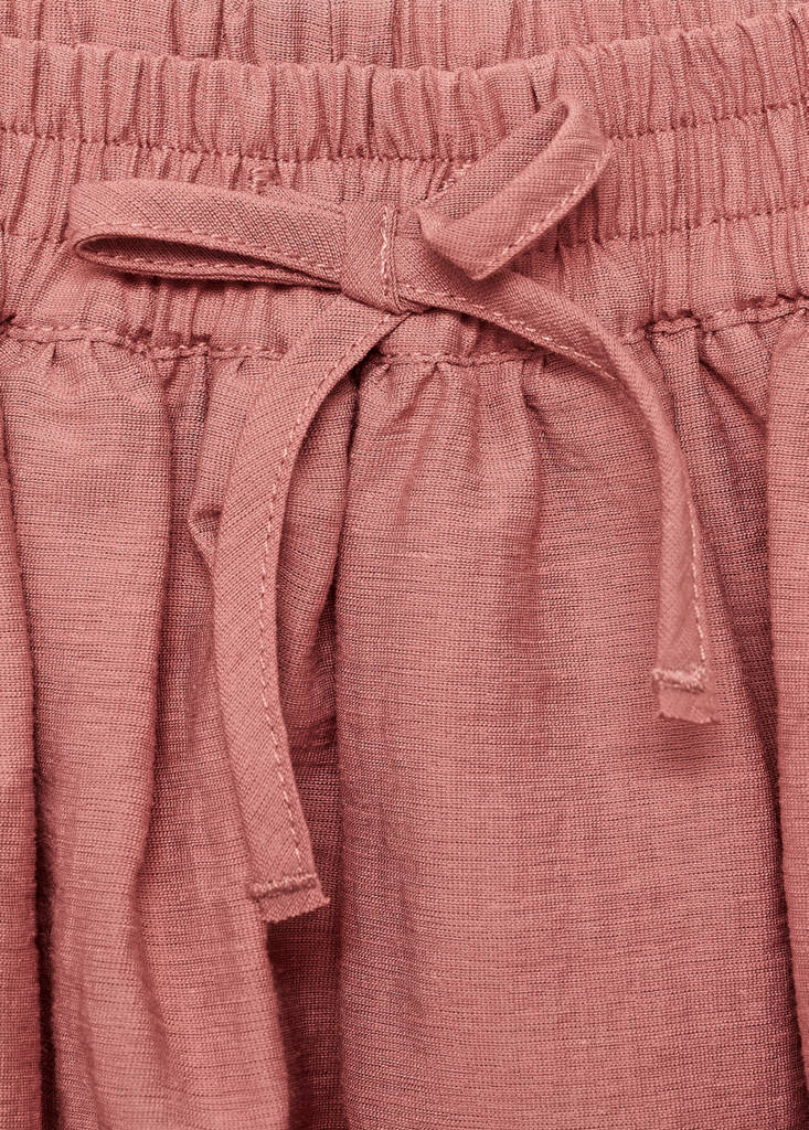 Linen skirt with elastic waist — Pink