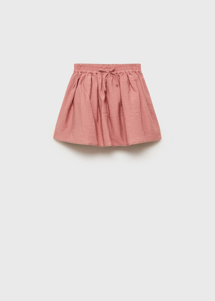 Linen skirt with elastic waist — Pink