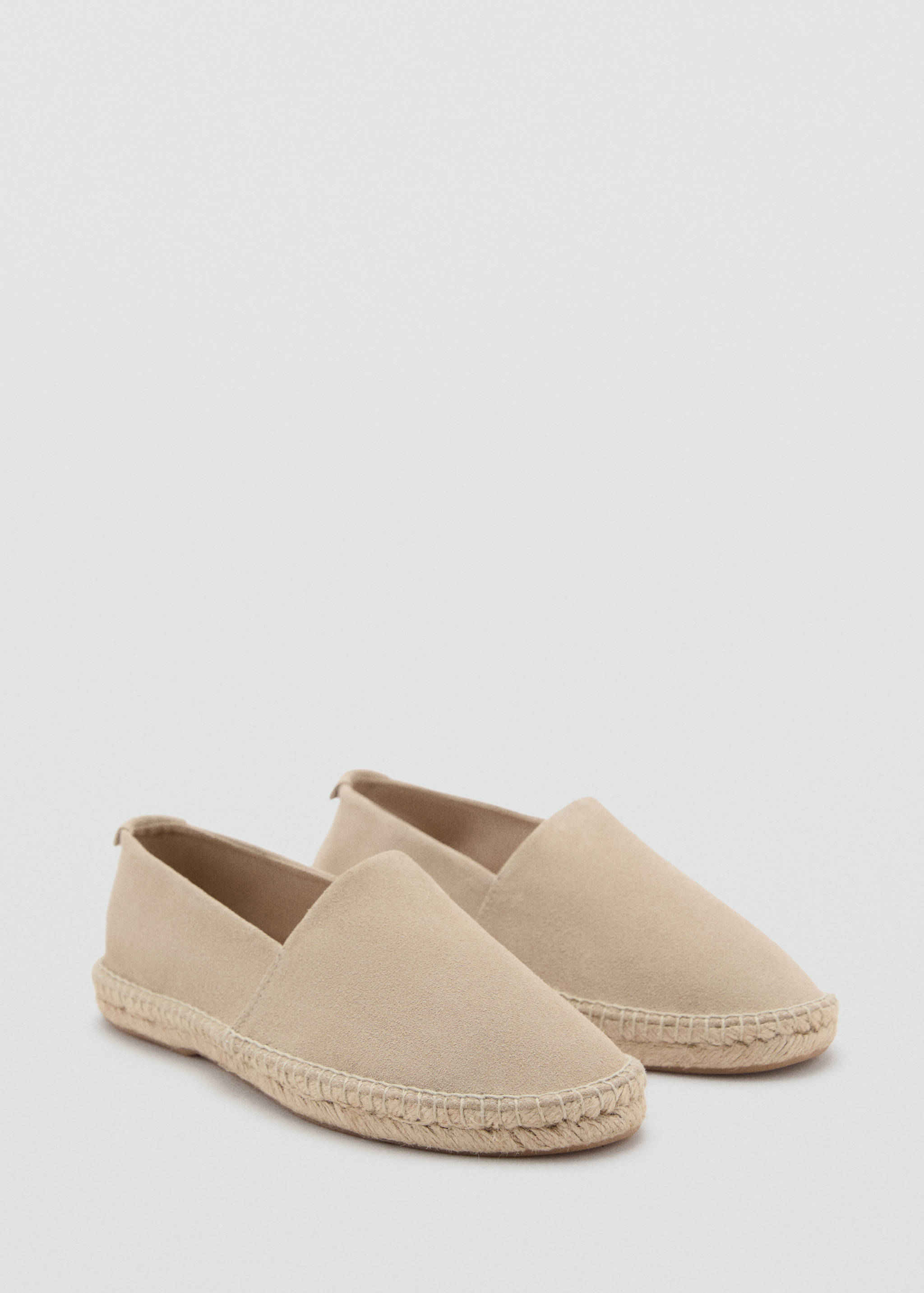 Espadrilles cuir suède jute - Plan moyen