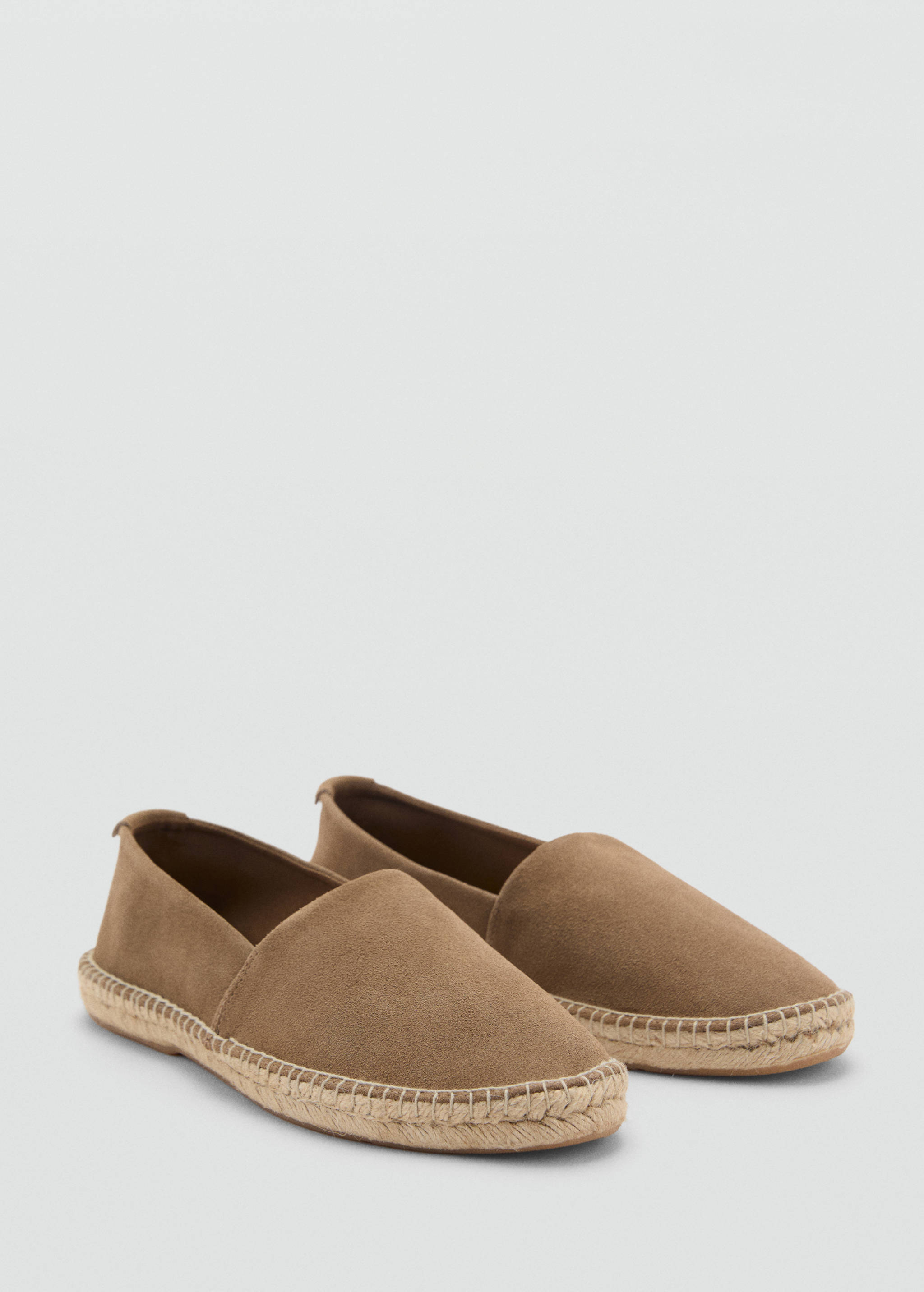 Espadrilles cuir suède jute - Plan moyen