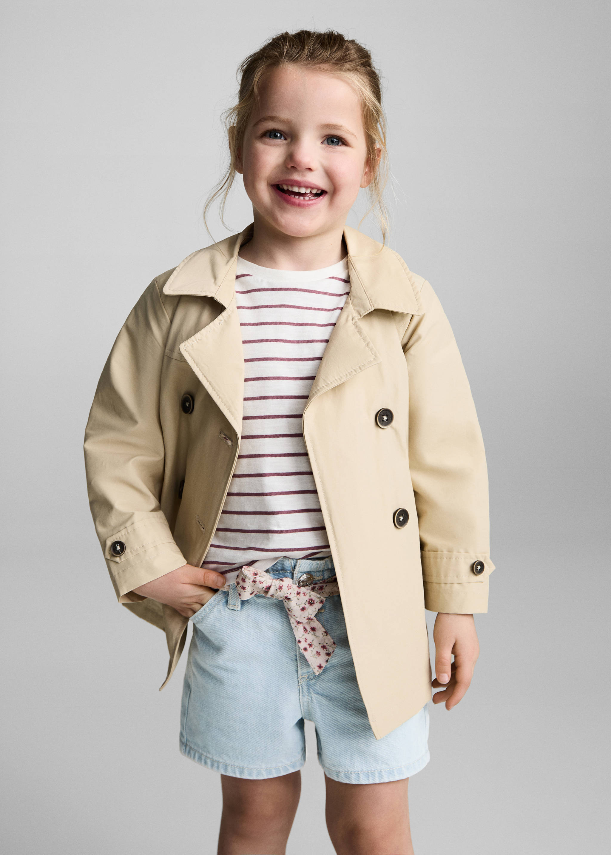 Denim shorts with belt - Medium plane