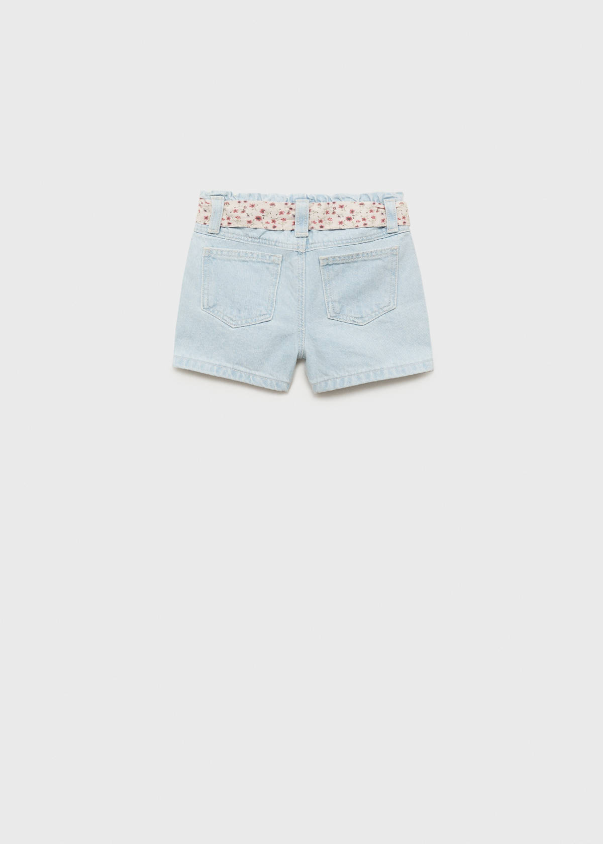 Denim shorts with belt — Light Blue