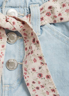 Denim shorts with belt — Light Blue 4