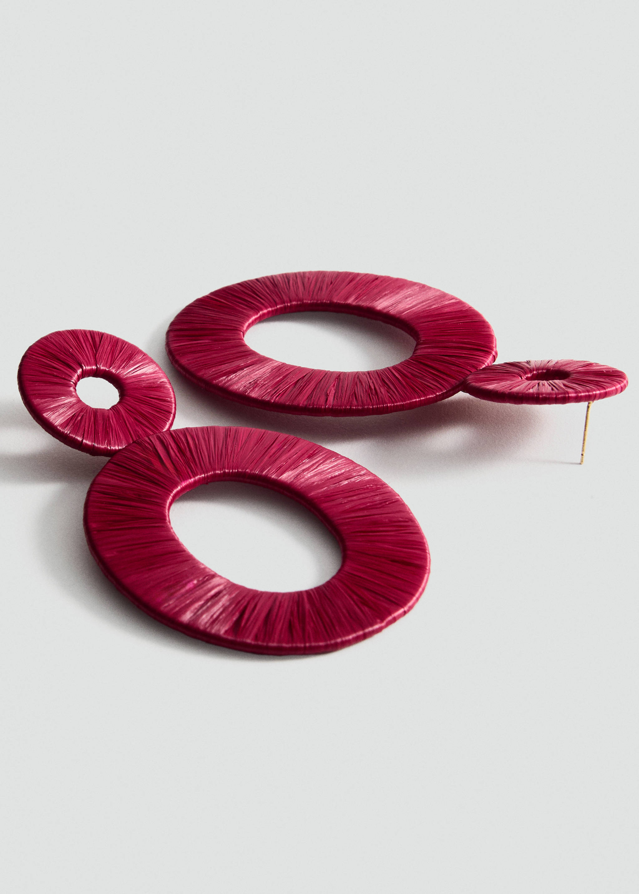 Natural fiber circular-design earrings - Medium plane