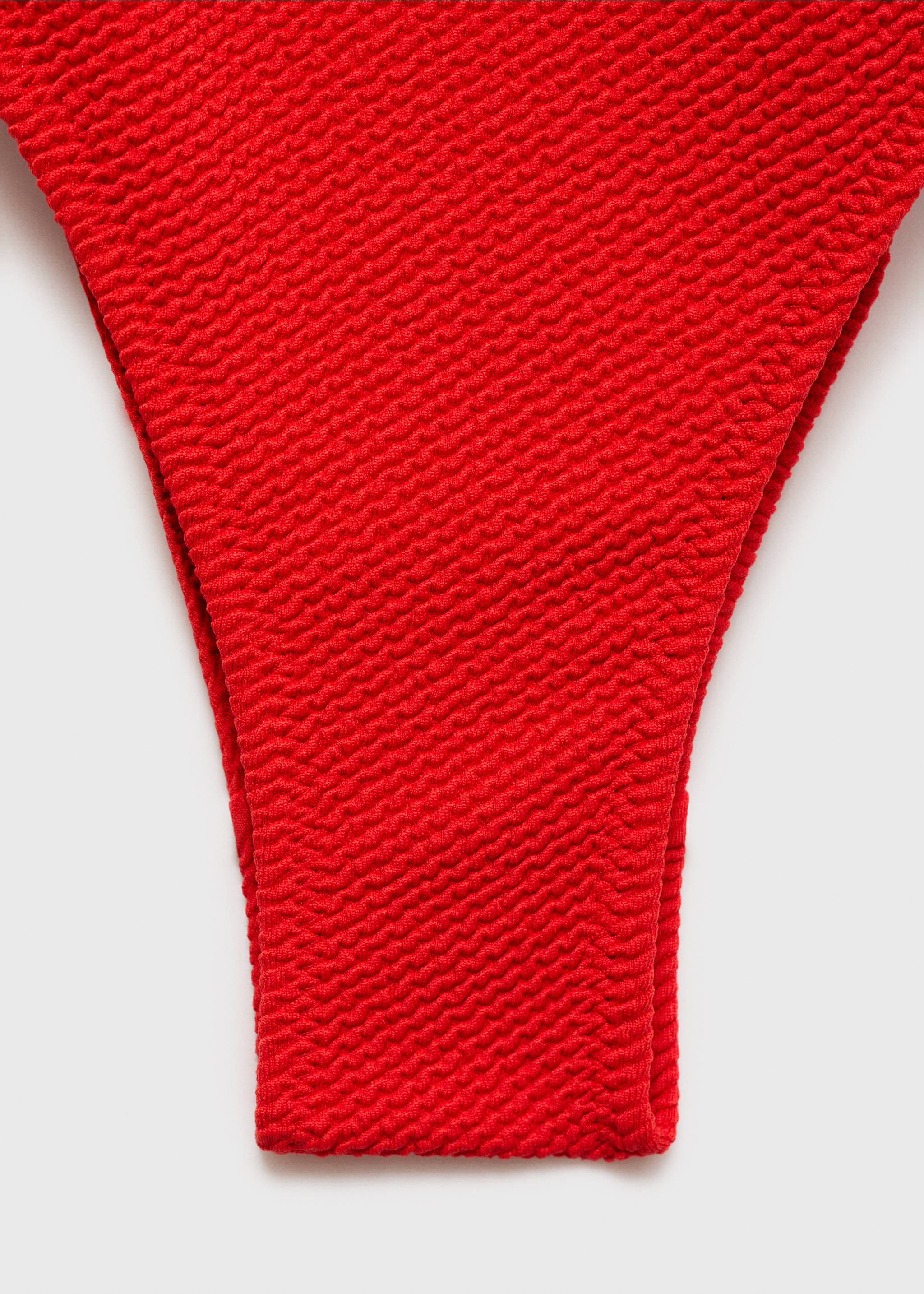 Red textured fabric detail of a swimsuit, Red. Ref: 87035956-00.