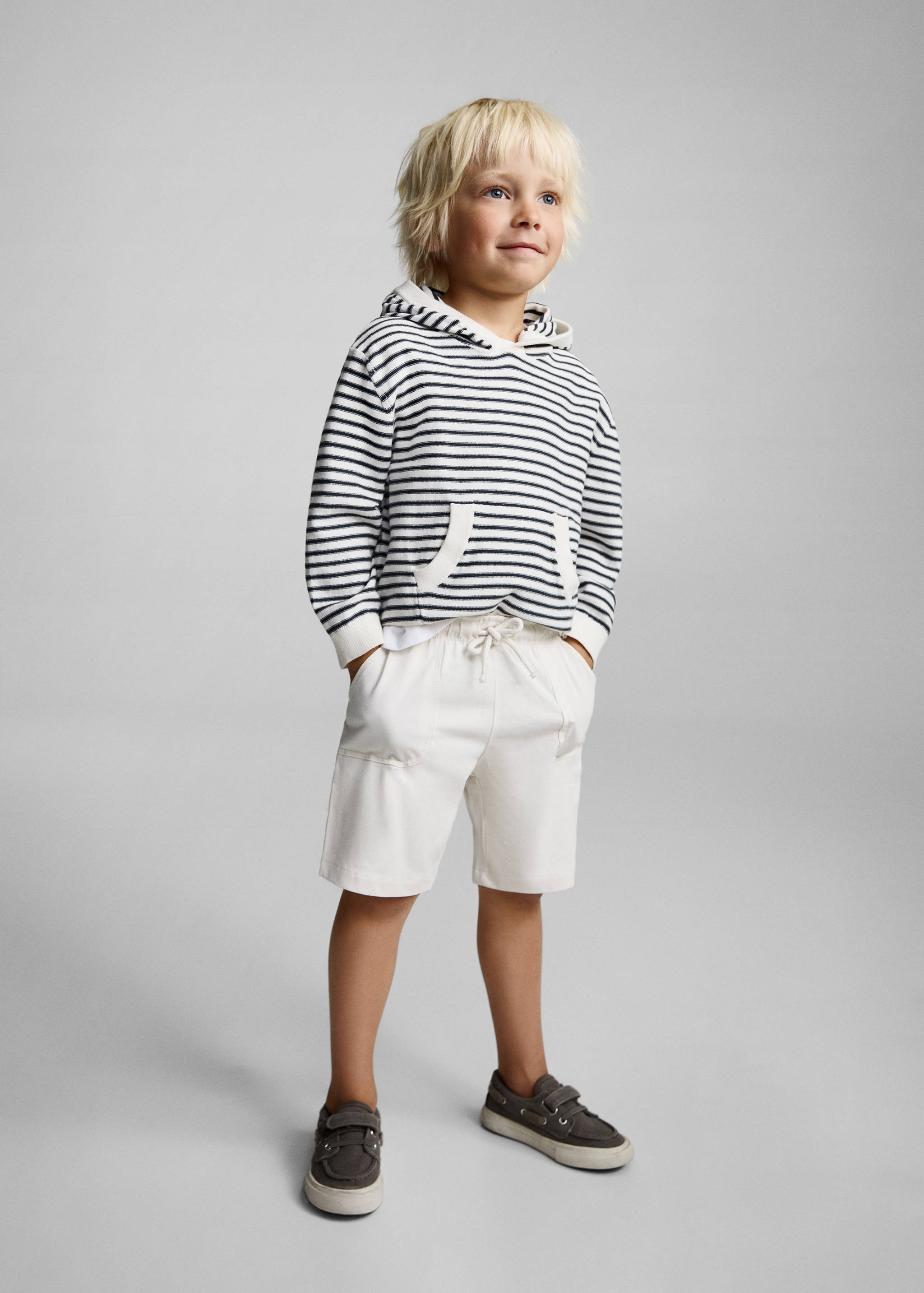 Cotton shorts with drawstring - General plane