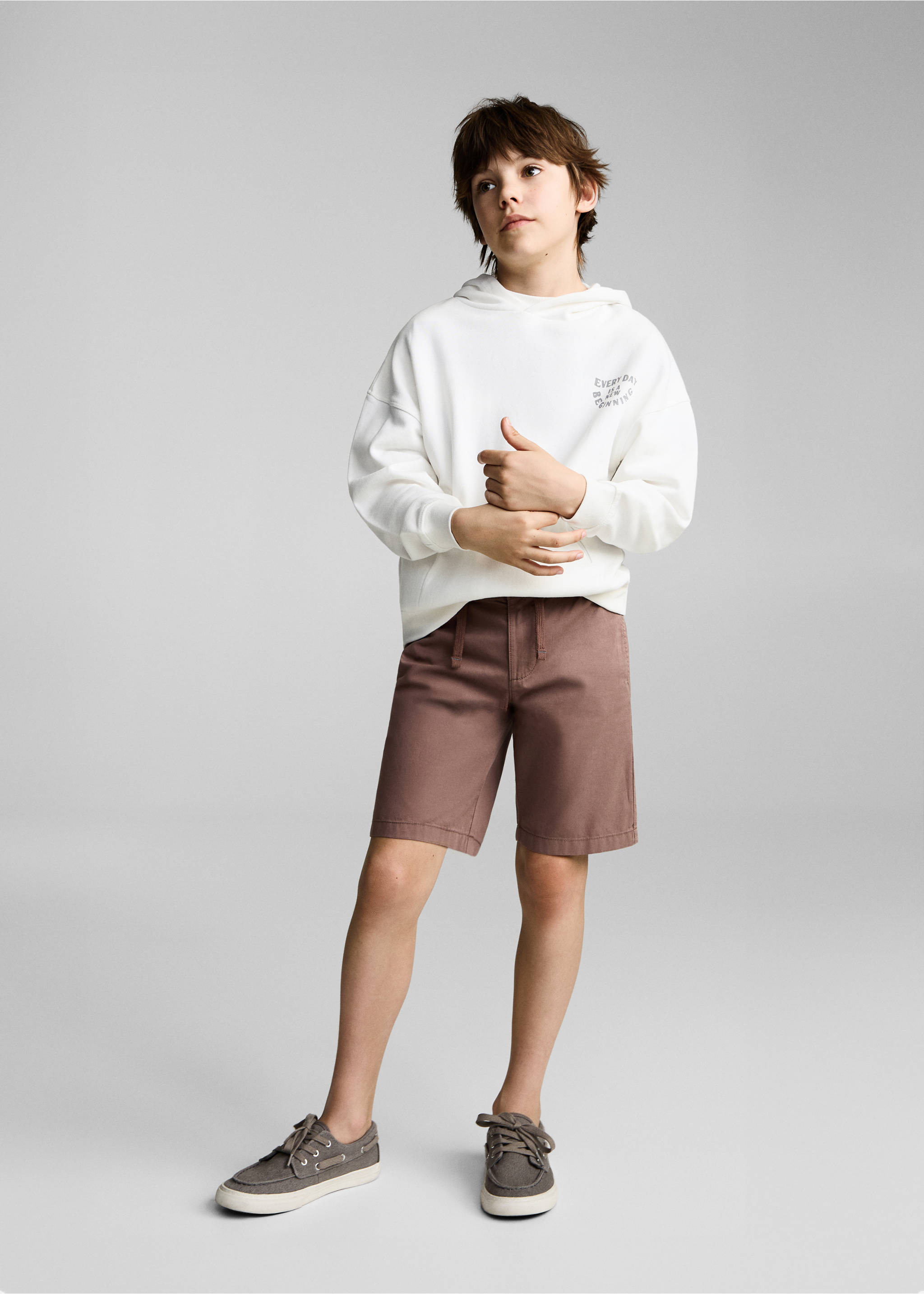 Cotton sweatshirt with printed message - General plane, Off White. Ref: 87035965-00.