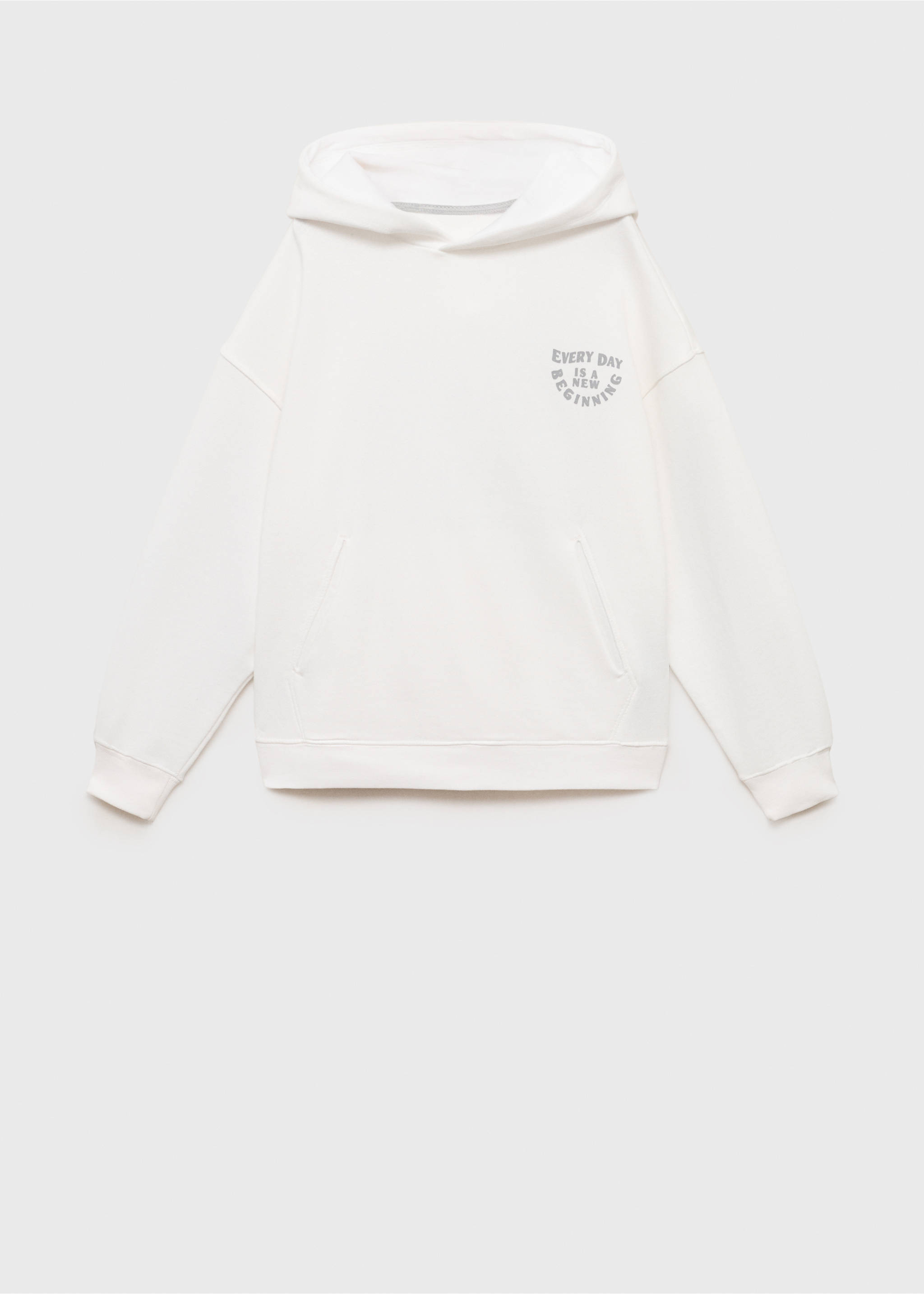 Cotton sweatshirt with printed message - Article without model, Off White. Ref: 87035965-00.