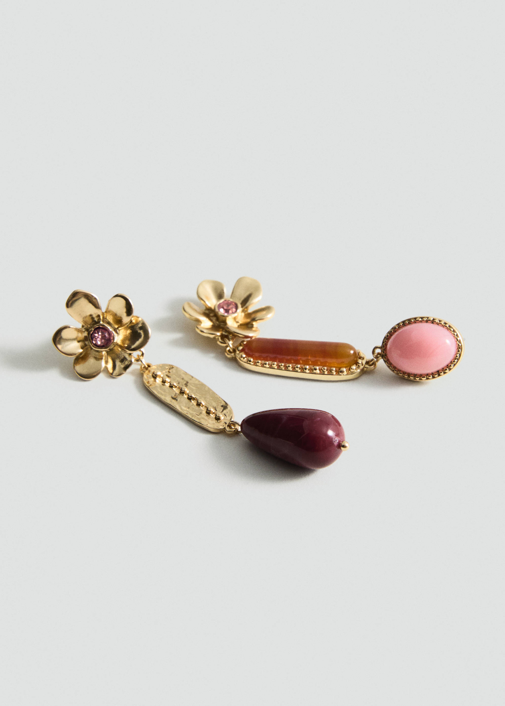 Combined hanging bead earrings - Medium plane