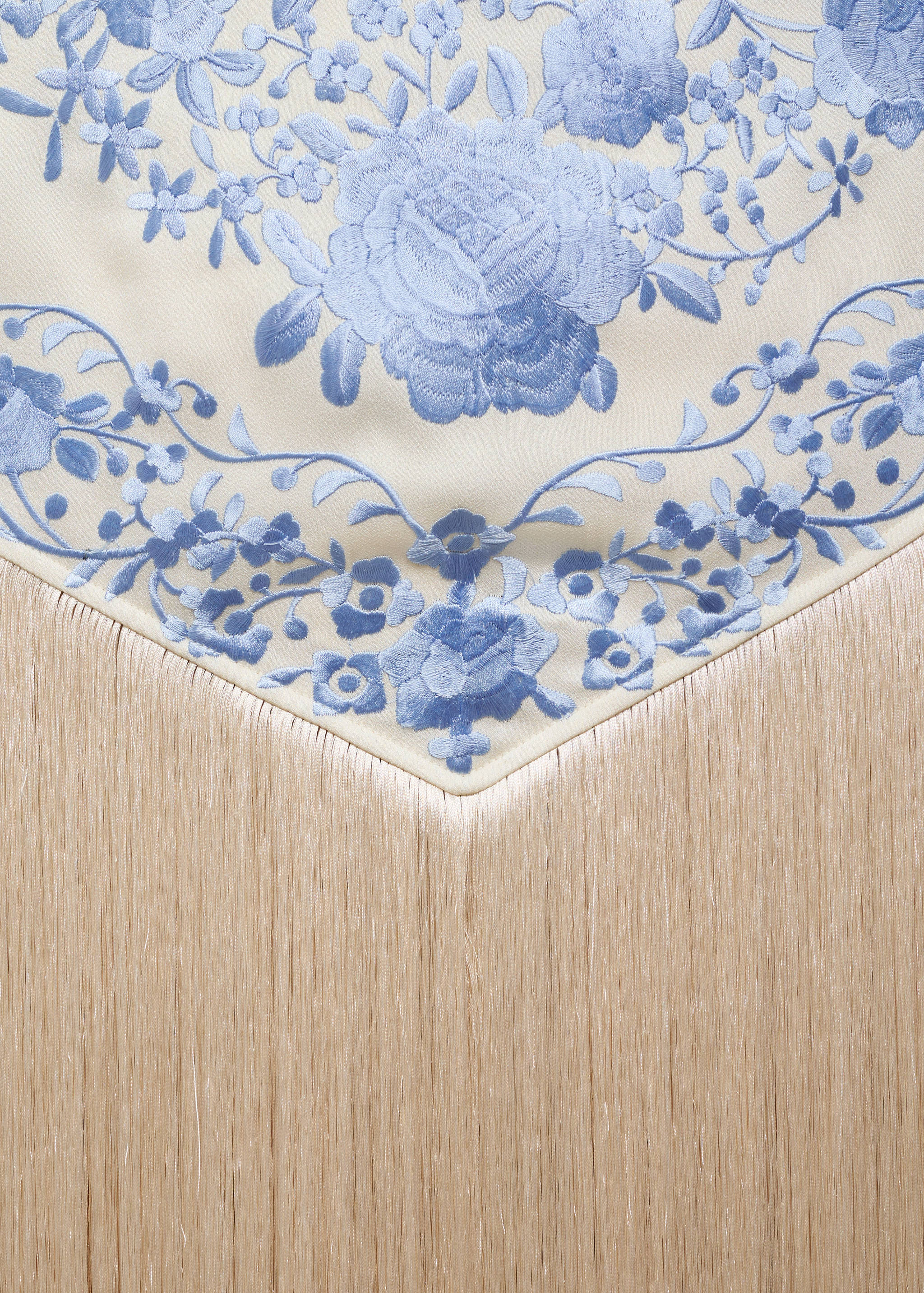 Floral-embroidered dress with fringe detail - Details of the article 8