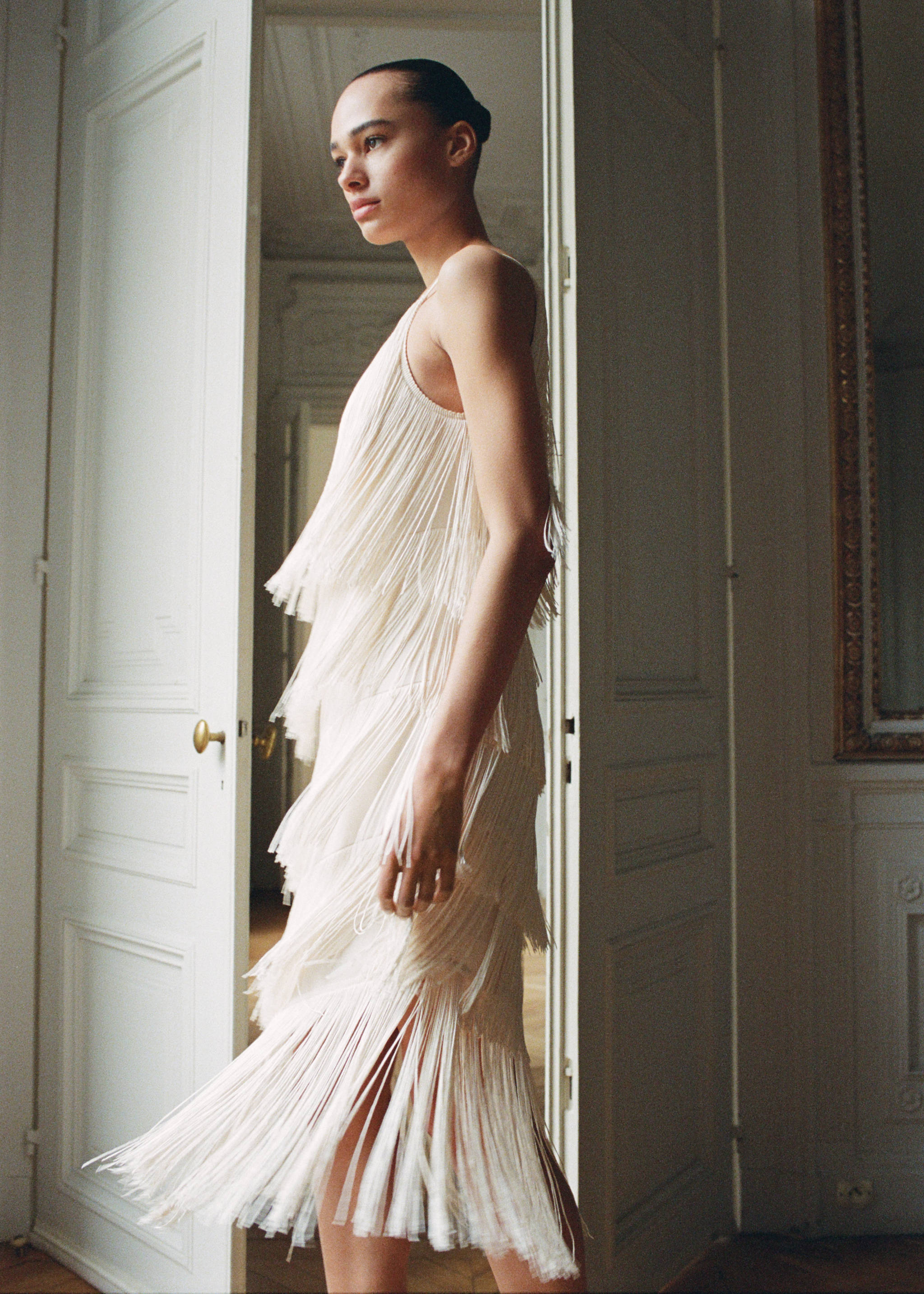 Vestido midi assimétrico com franjas - Pormenor do artigo 7