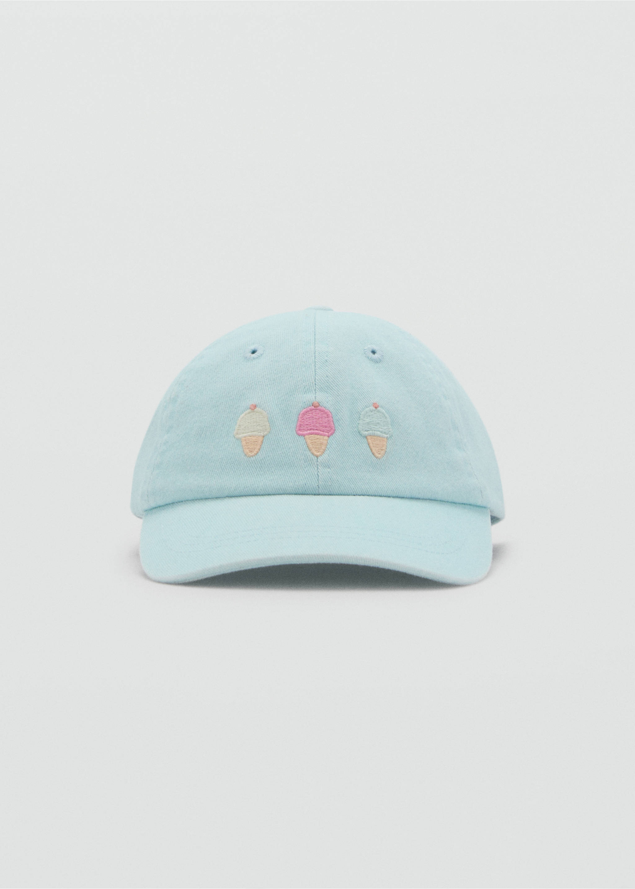 Casquette détail brodé - Plan moyen, Turquoise. Ref: 87035973-00.