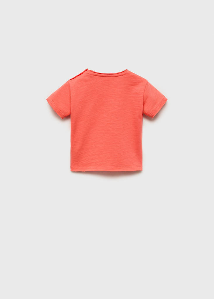 Printed cotton-blend t-shirt — Coral Red